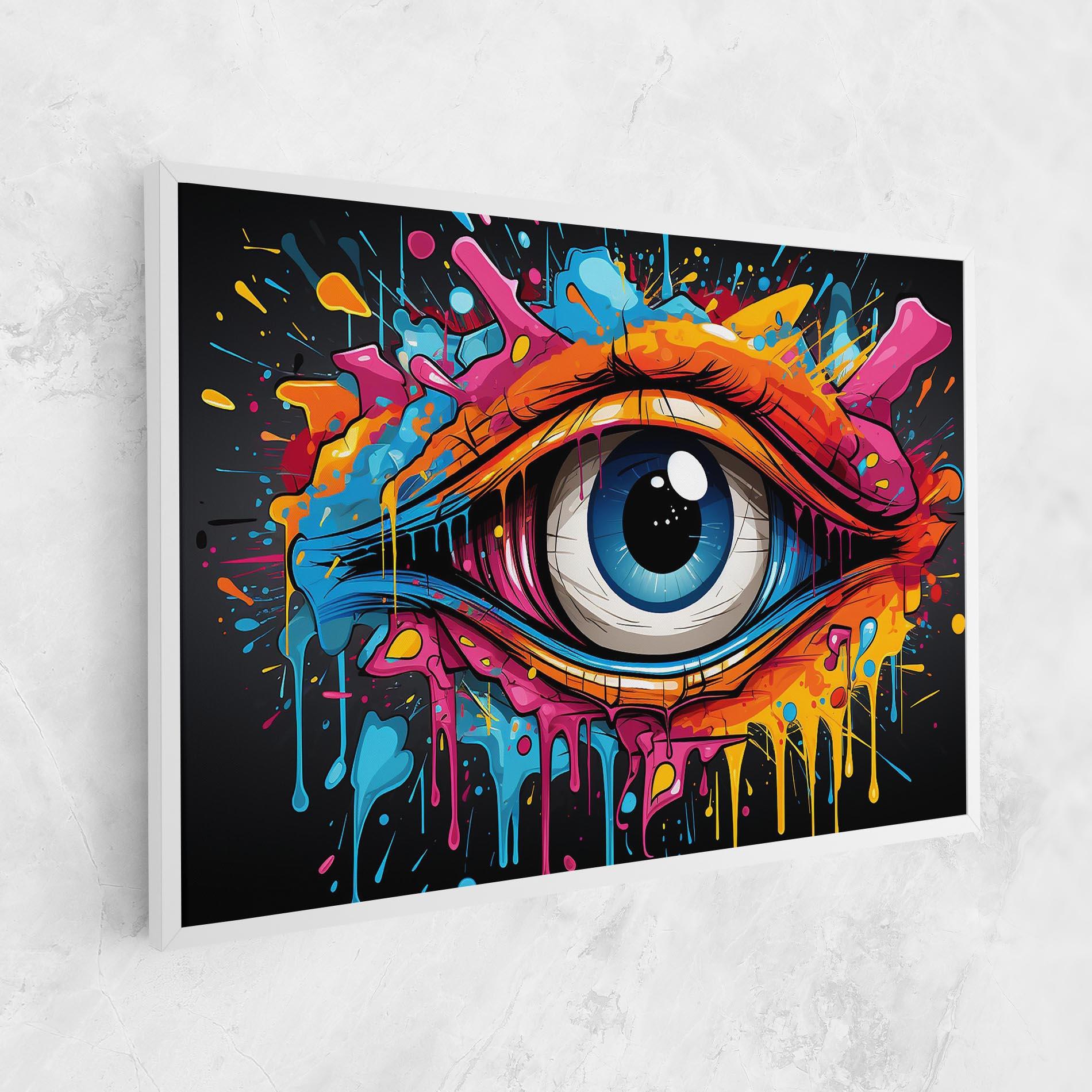 Tablou Canvas Graffitistyle Eye mockup 1