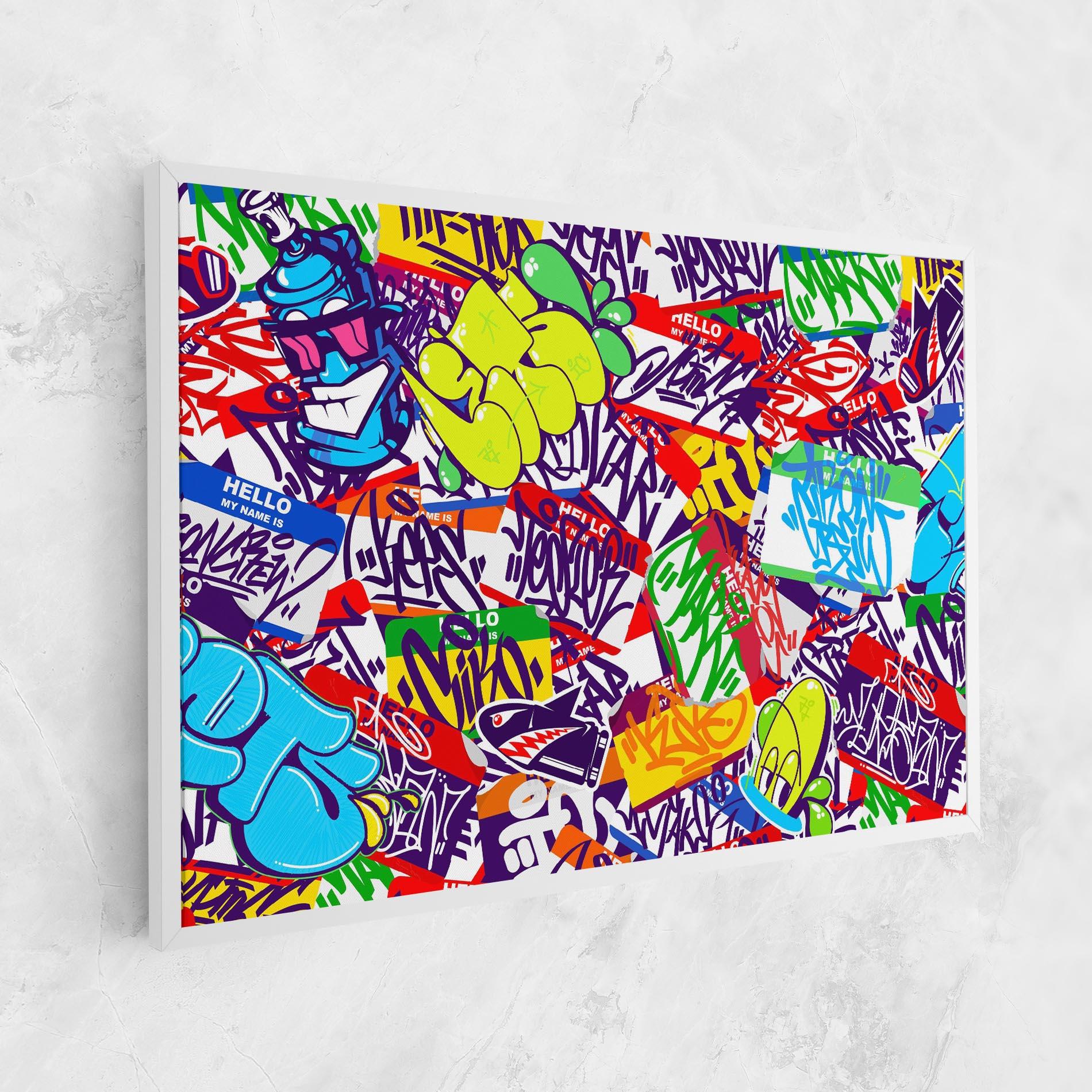 Tablou Canvas Hello Graffiti Name mockup 1
