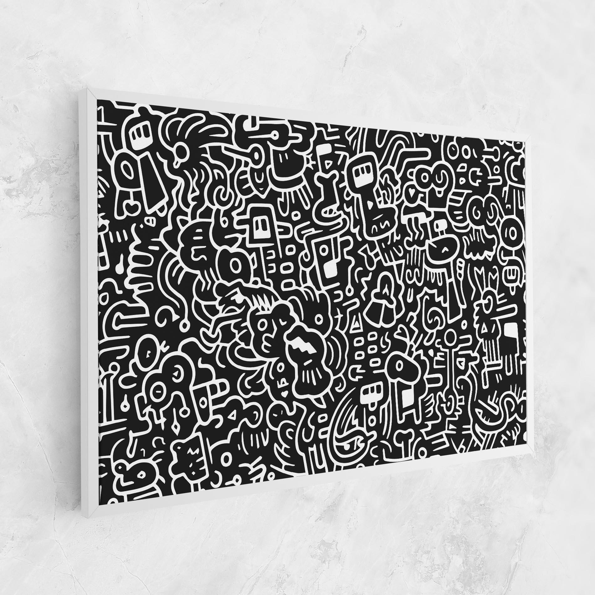 Tablou Canvas White Line Doodle mockup 1