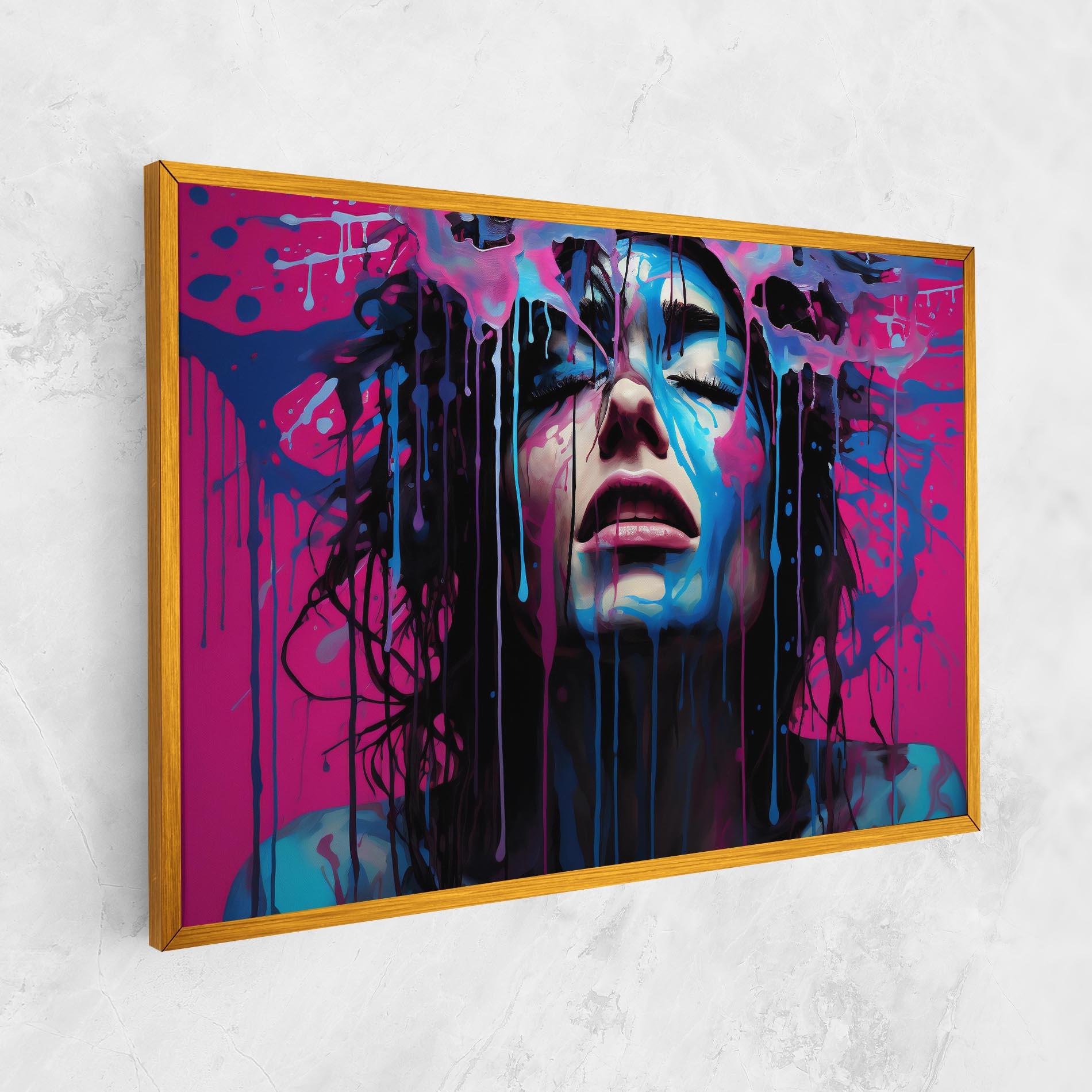 Tablou Canvas Blue Pink Woman mockup 1