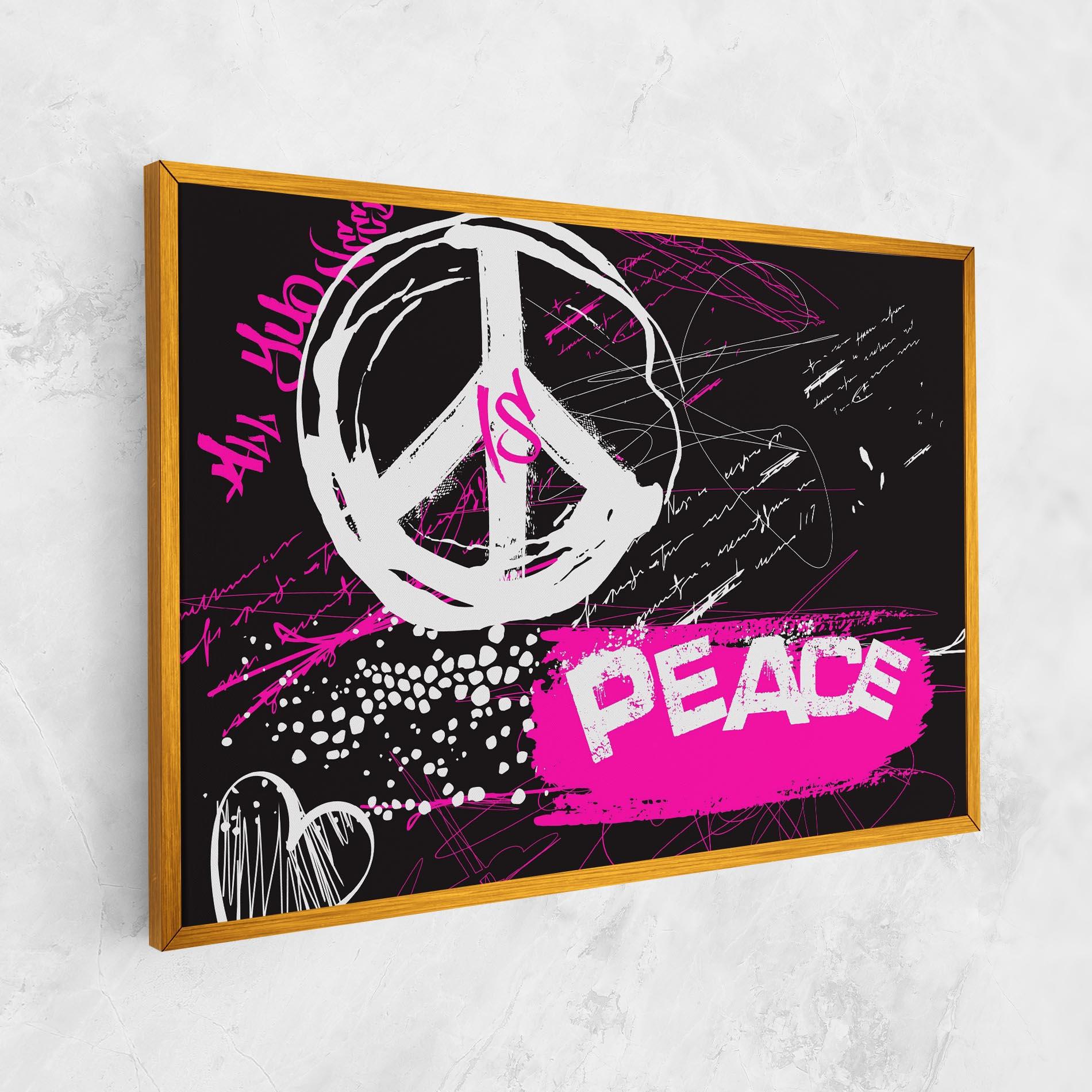 Tablou Canvas Graffiti Pink Peace mockup 1