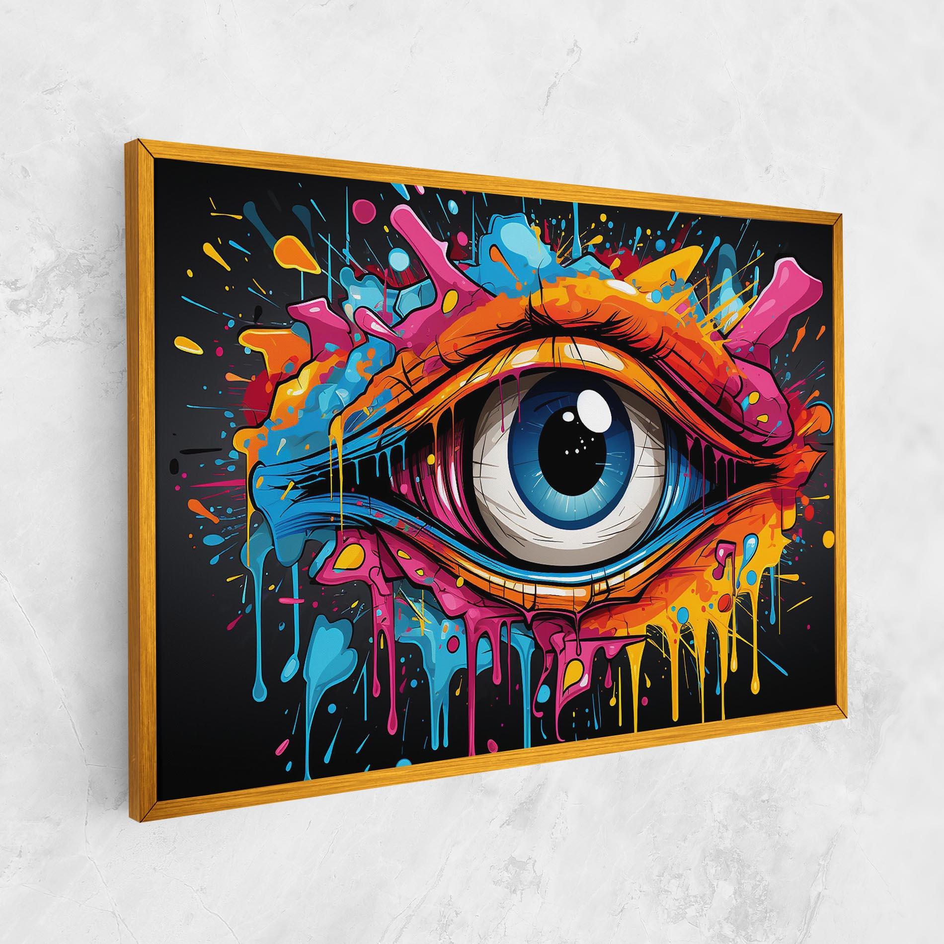 Tablou Canvas Graffitistyle Eye mockup 1