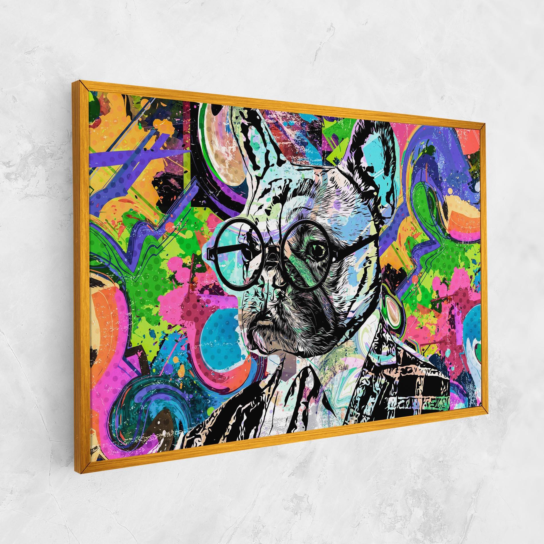 Tablou Canvas Graffity Bulldog mockup 1