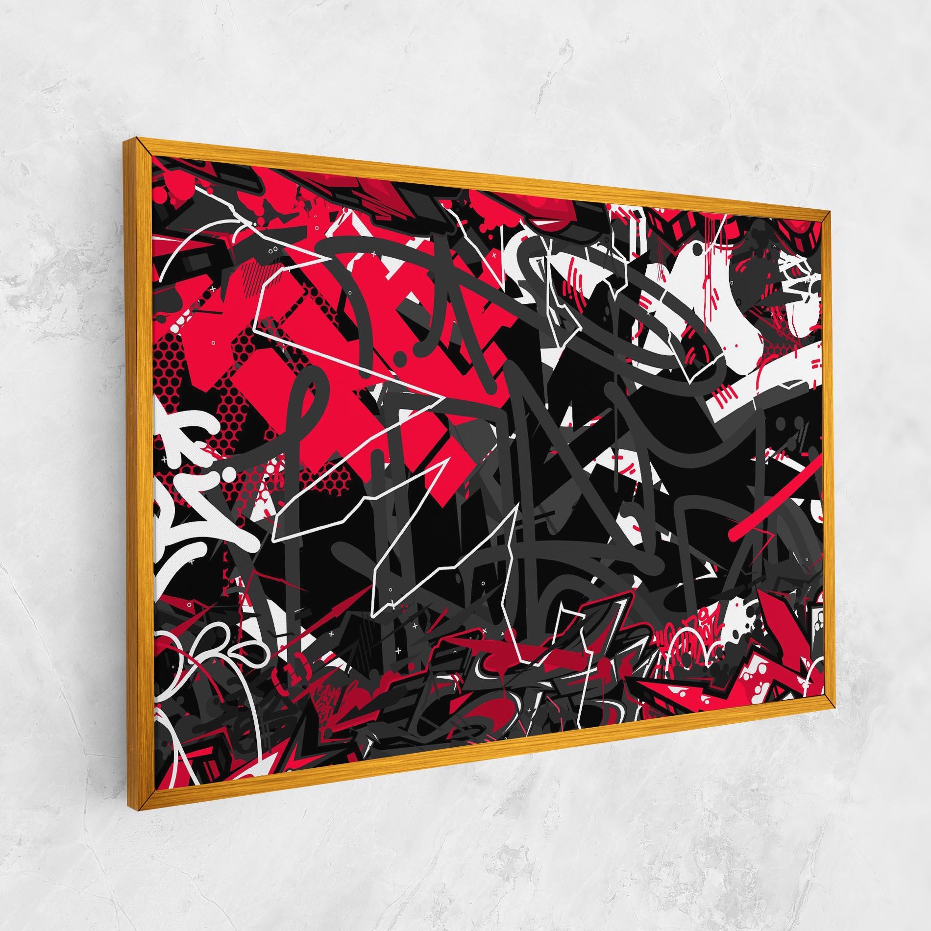 Tablou Canvas Grey Red Graffiti mockup 1