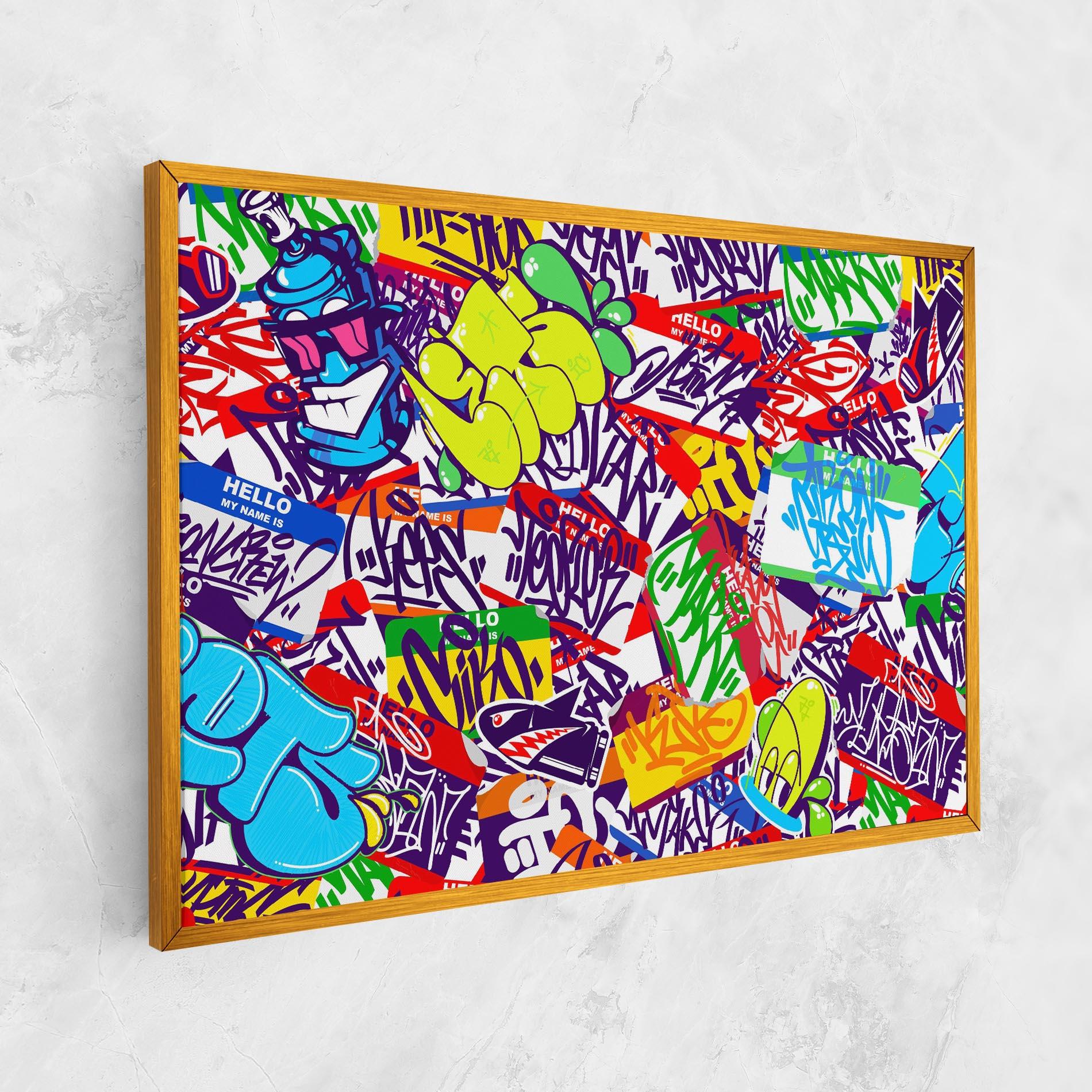 Tablou Canvas Hello Graffiti Name mockup 1