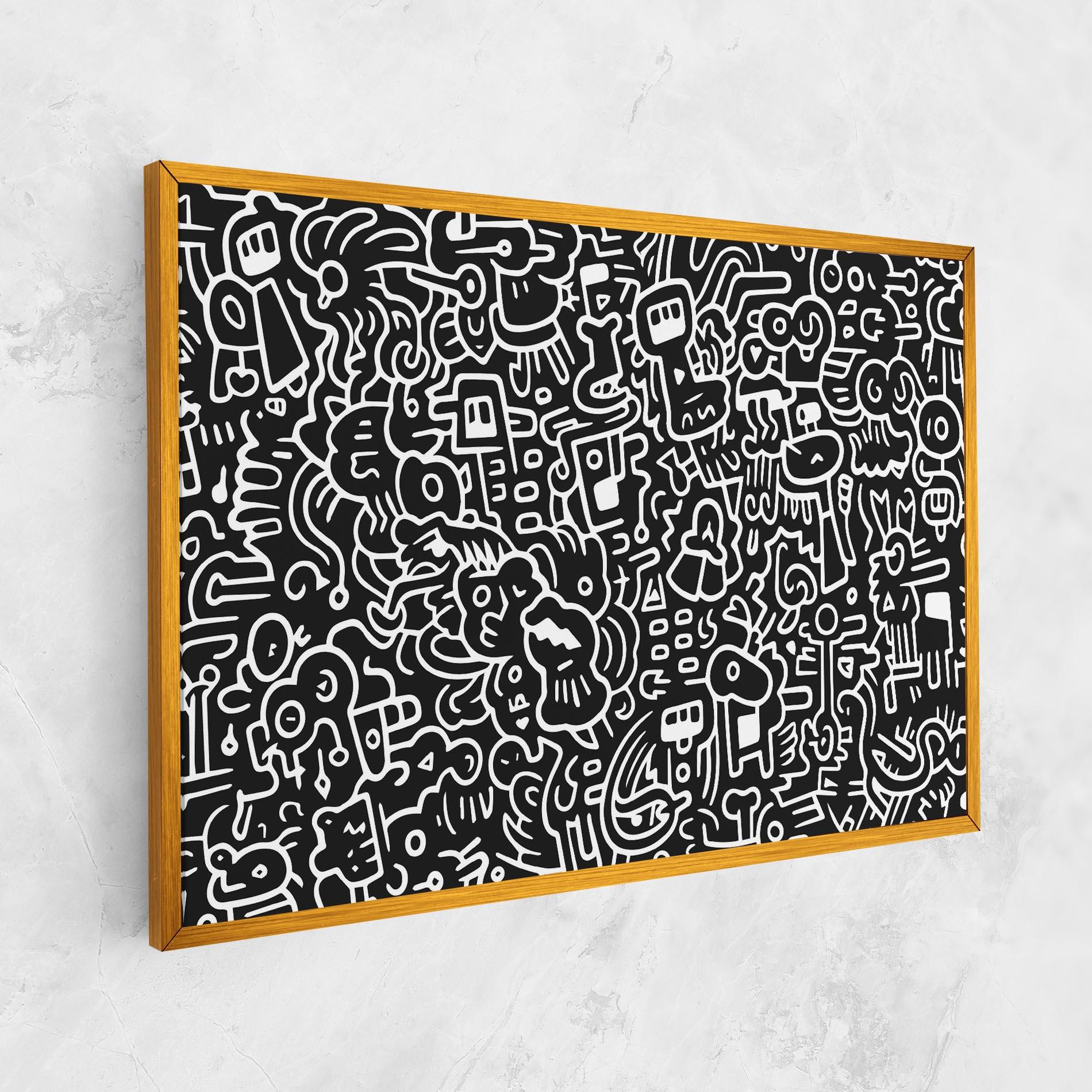 Tablou Canvas White Line Doodle mockup 1