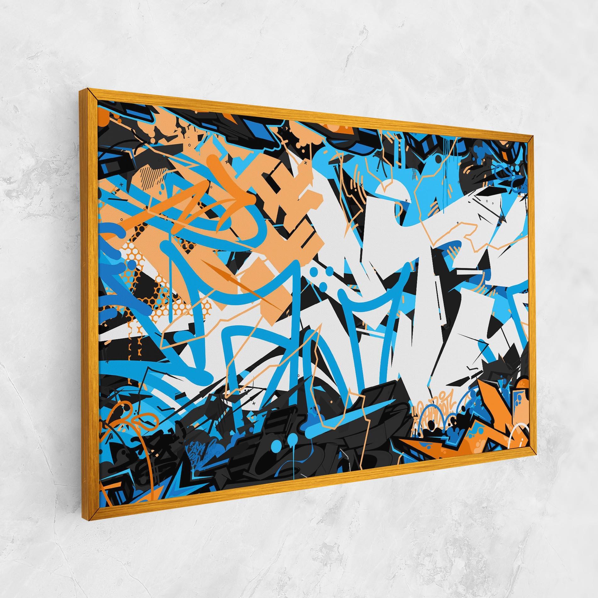 Tablou Canvas White Orange Graffiti mockup 1
