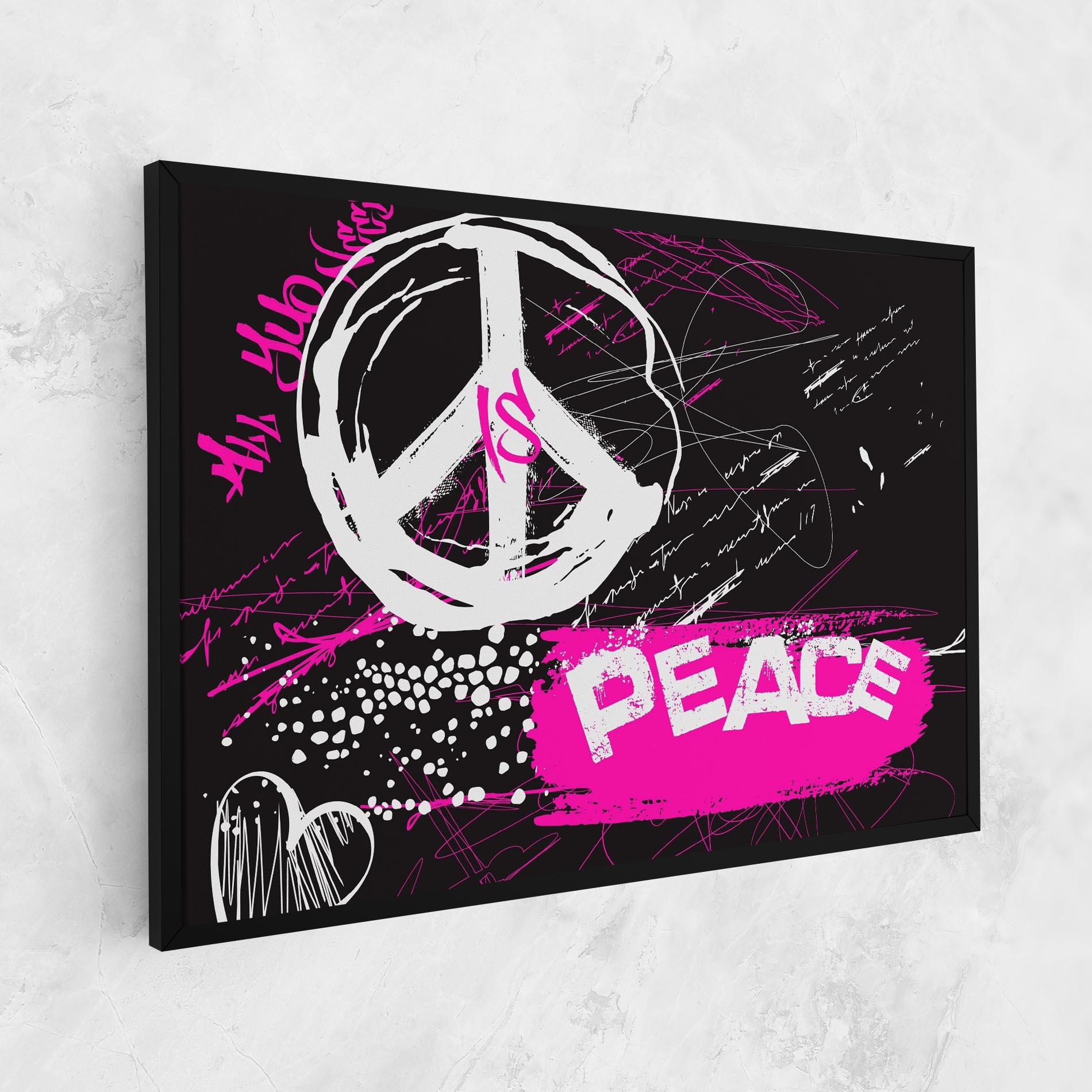 Tablou Canvas Graffiti Pink Peace mockup 1