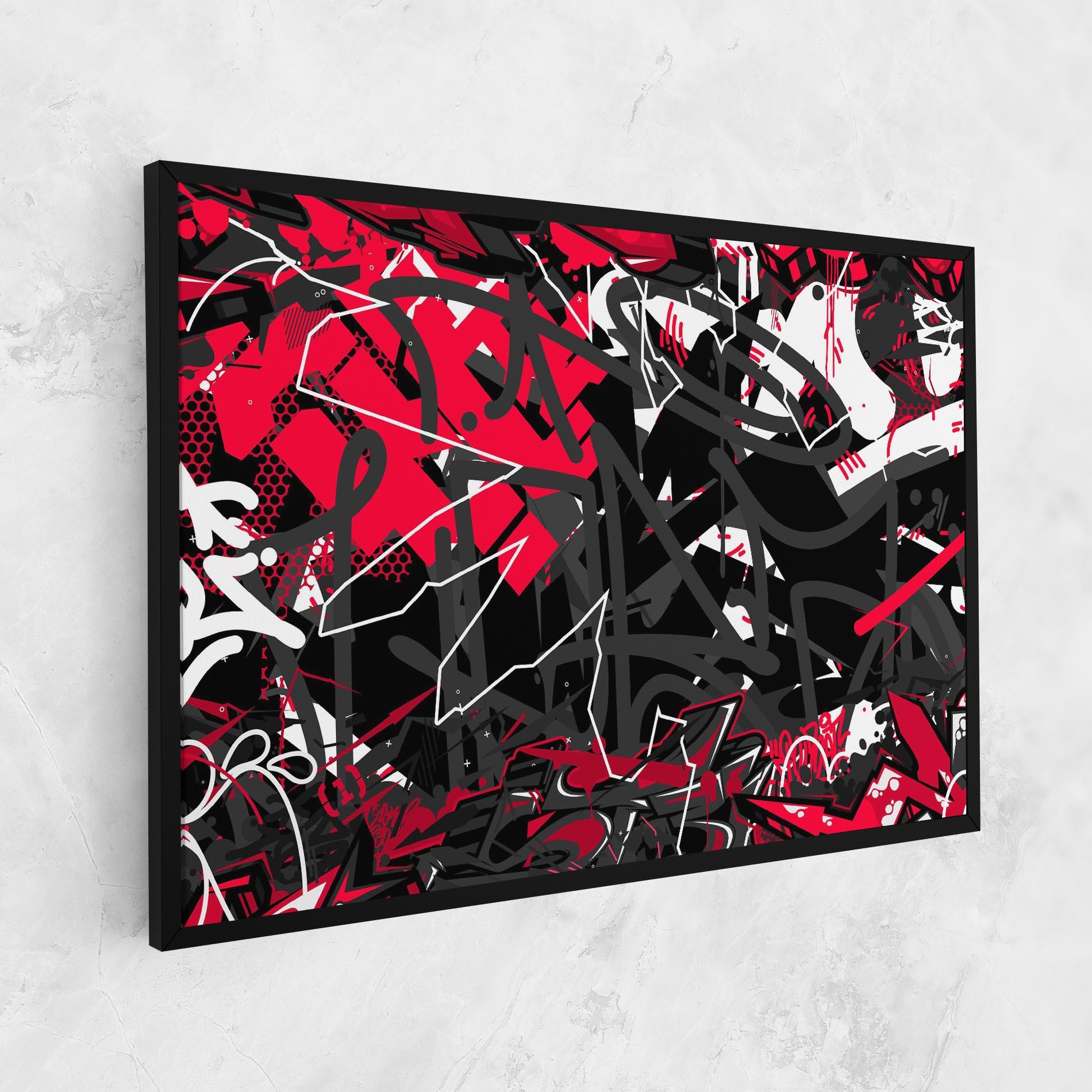 Tablou Canvas Grey Red Graffiti mockup 1