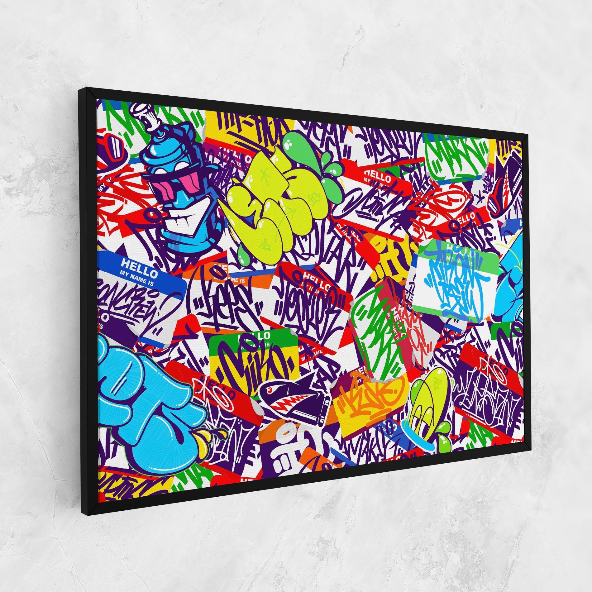 Tablou Canvas Hello Graffiti Name mockup 1
