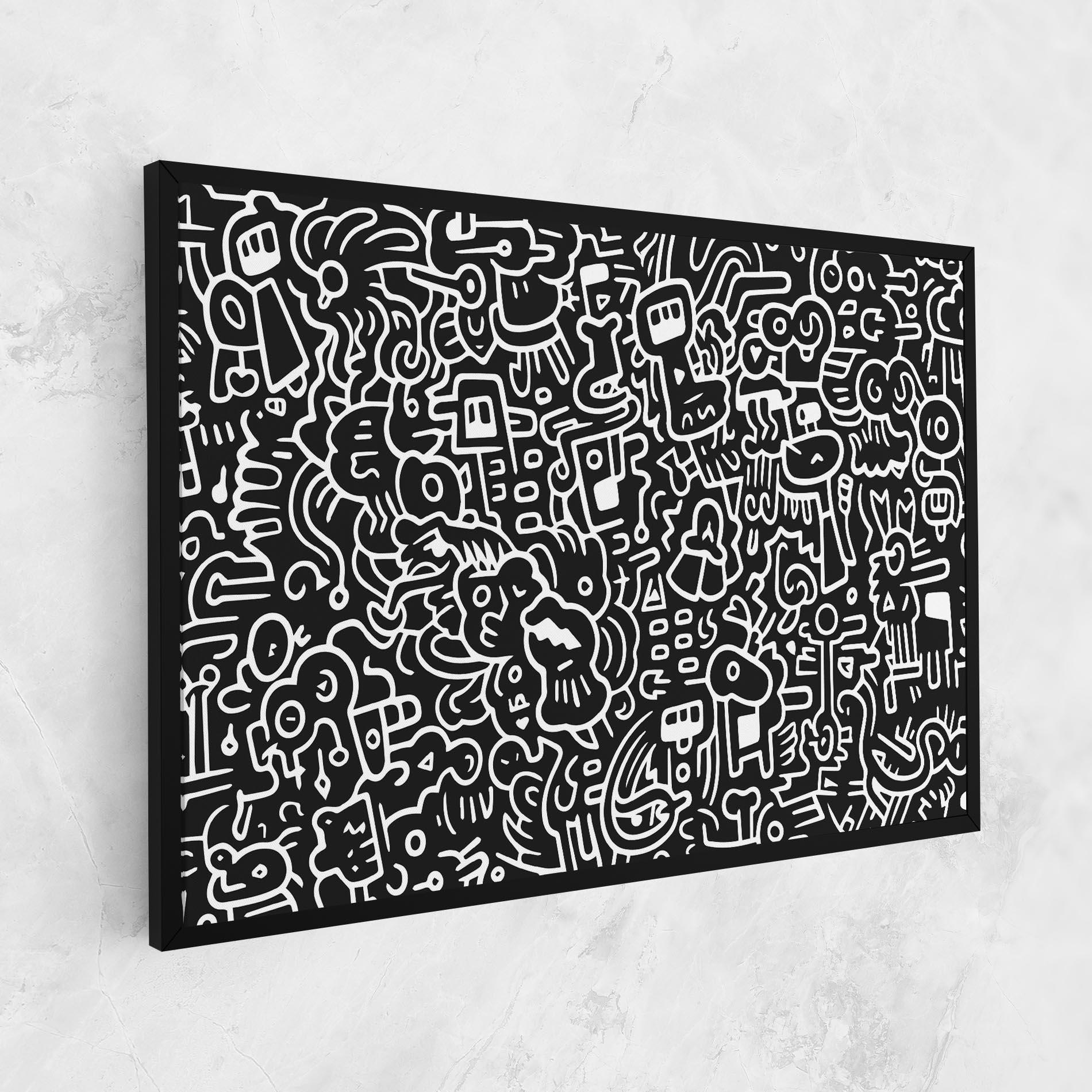 Tablou Canvas White Line Doodle mockup 1