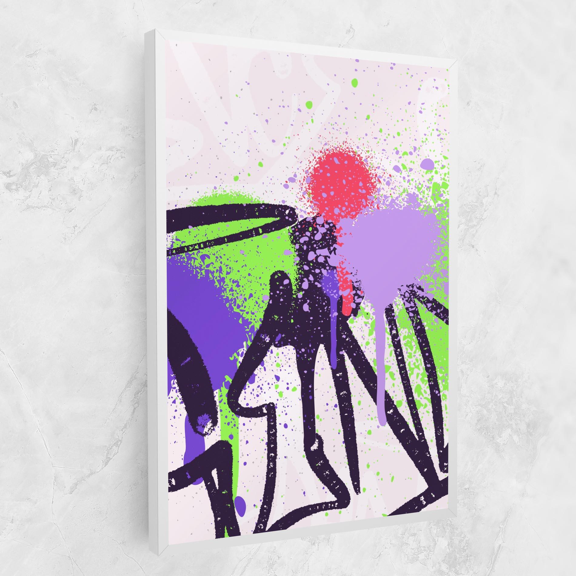Tablou Canvas Green Purple Graffiti mockup 1