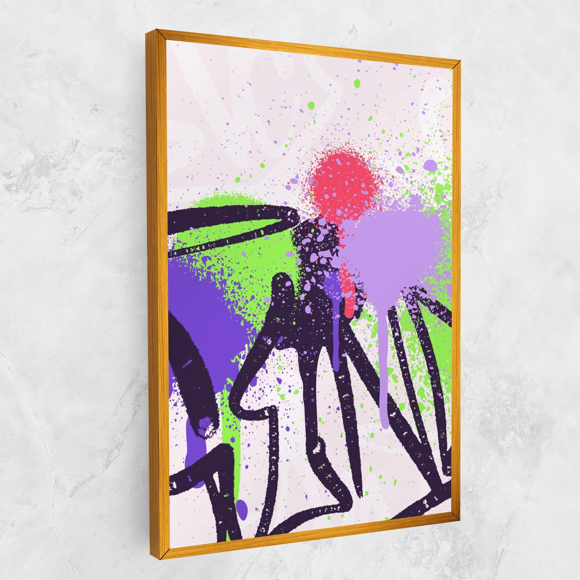 Tablou Canvas Green Purple Graffiti mockup 1