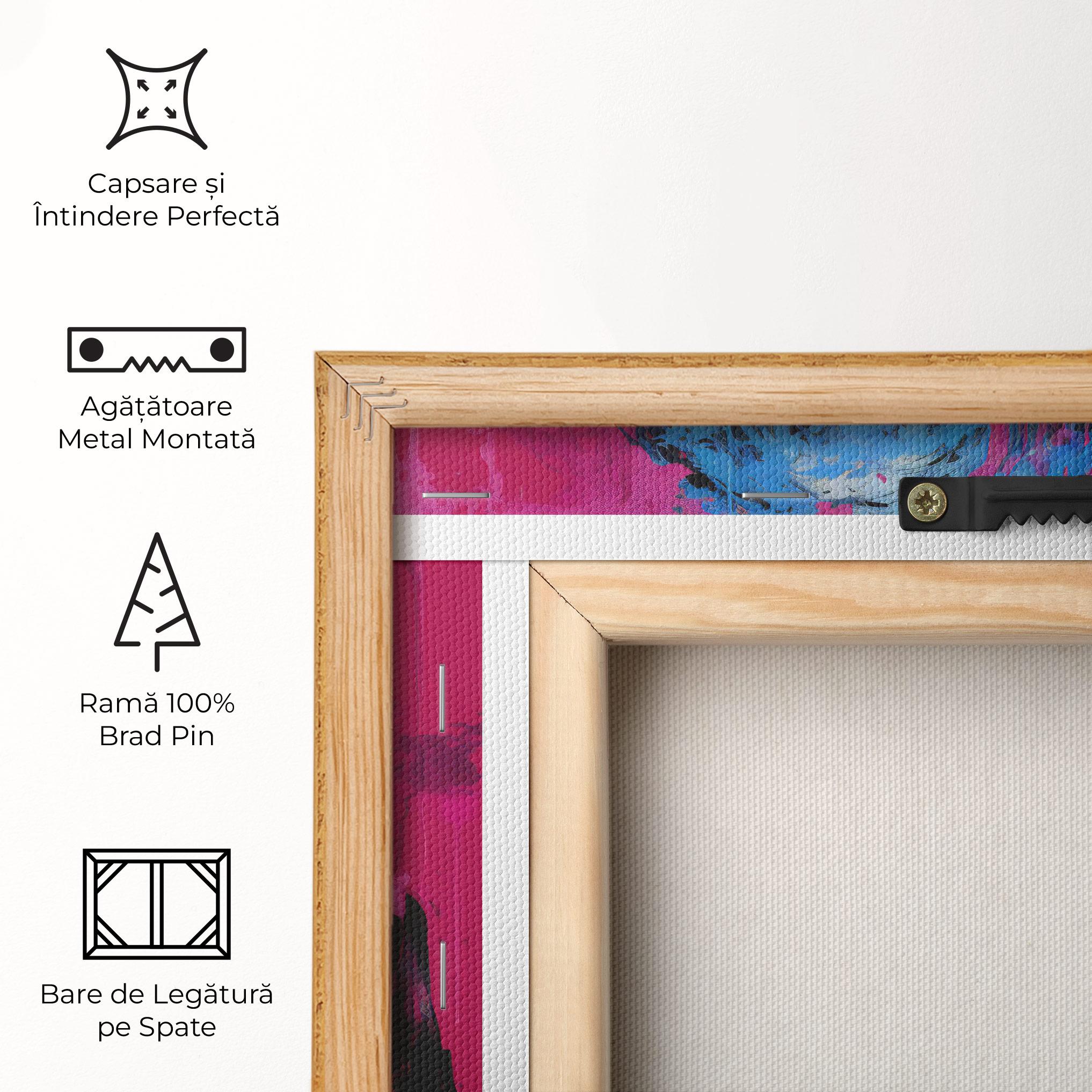 Tablou Canvas Blue Pink Falling Paint mockup 5