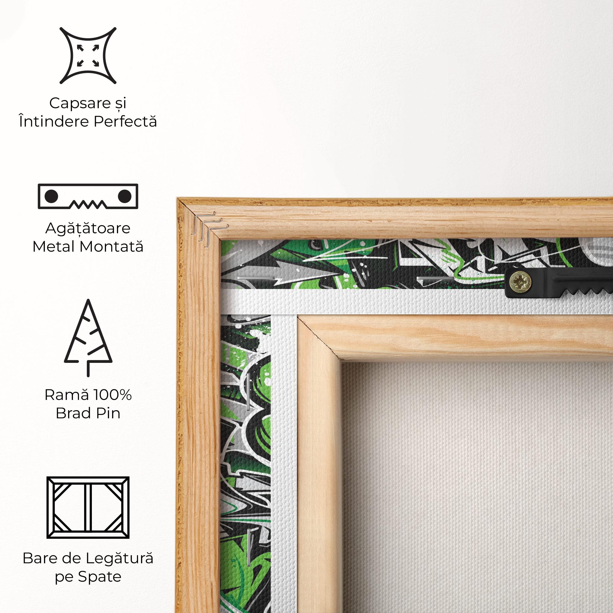 Tablou Canvas Green Graffiti Letters mockup 5