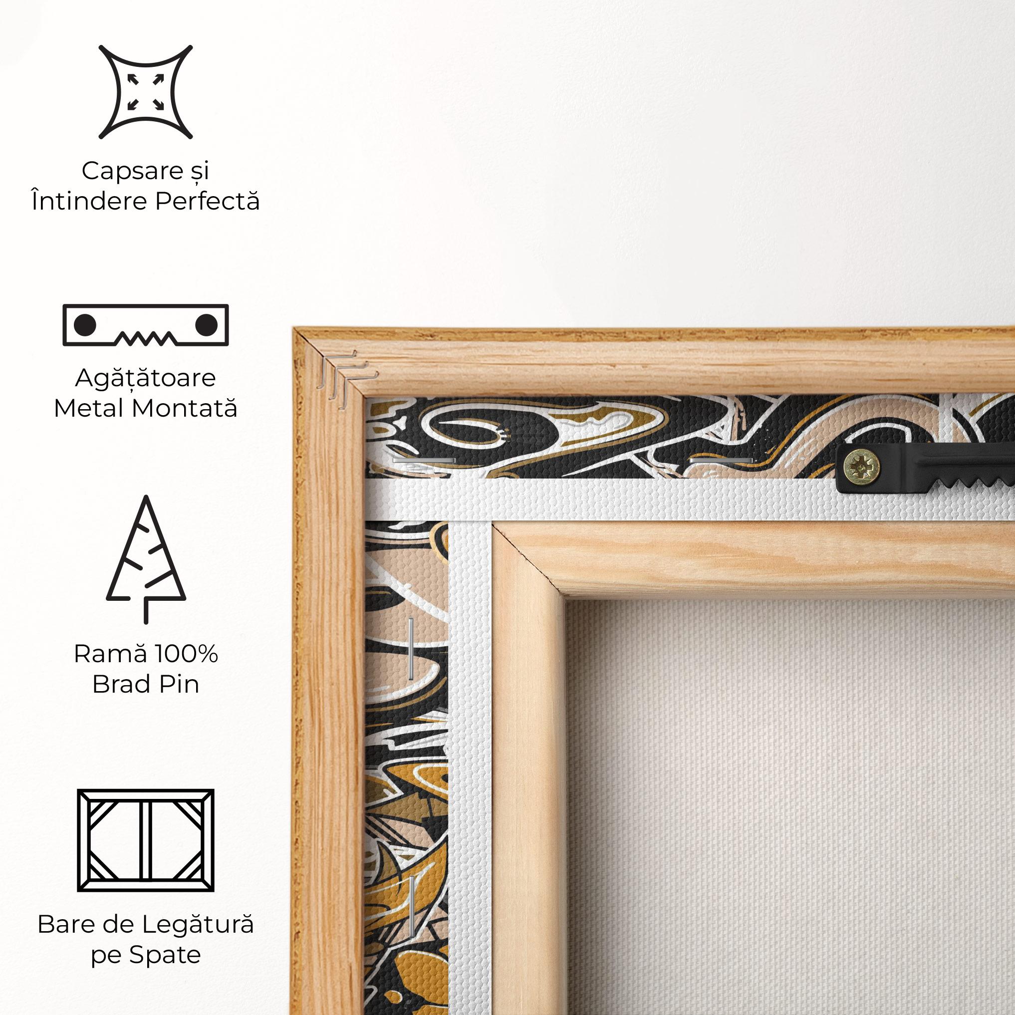 Tablou Canvas Yellow White Graffiti mockup 5