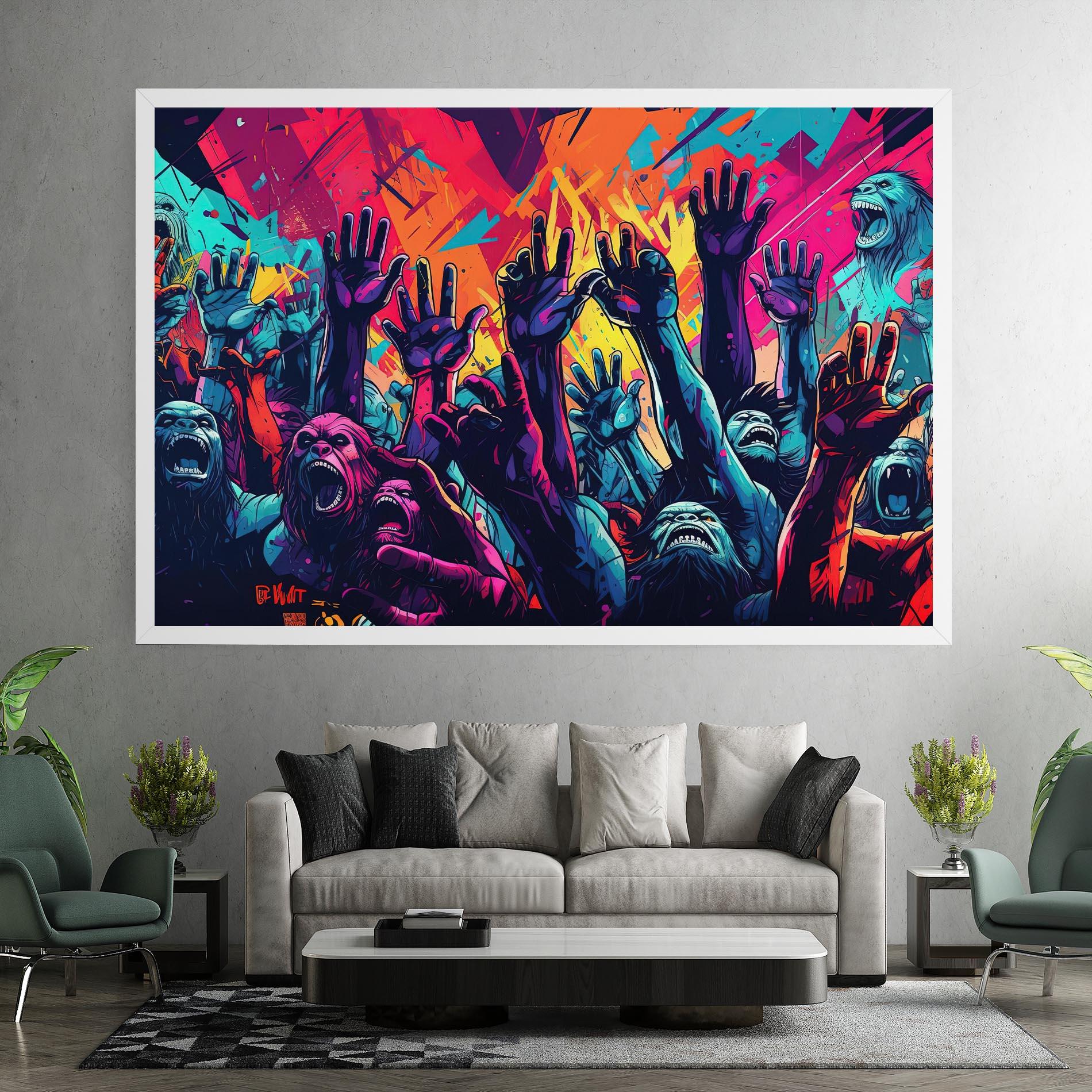 Tablou Canvas Graffiti Animals mockup 7