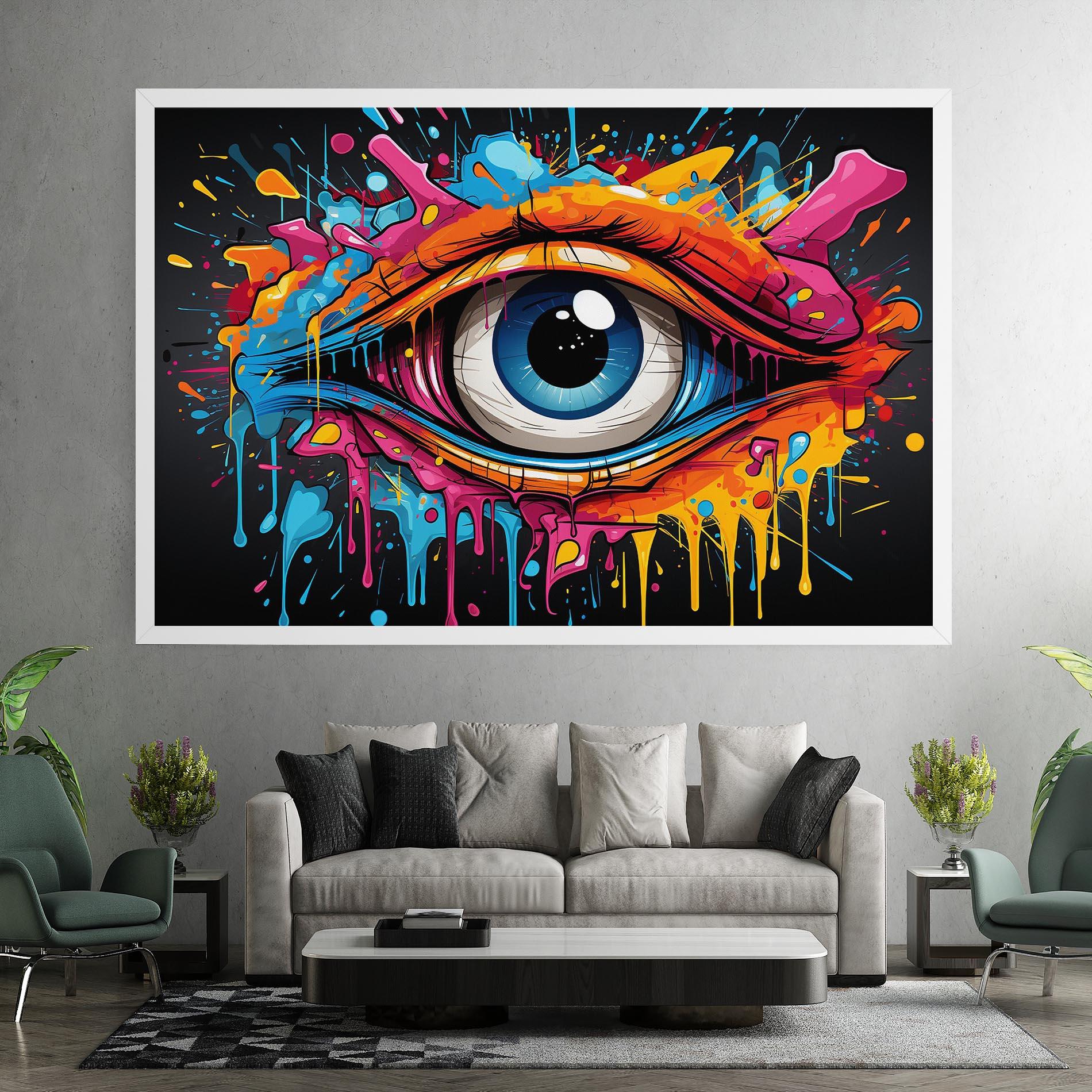 Tablou Canvas Graffitistyle Eye mockup 7