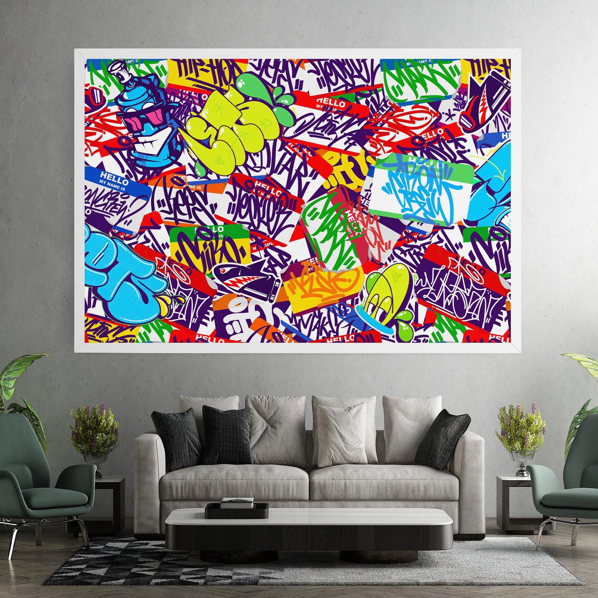 Tablou Canvas Hello Graffiti Name mockup 7