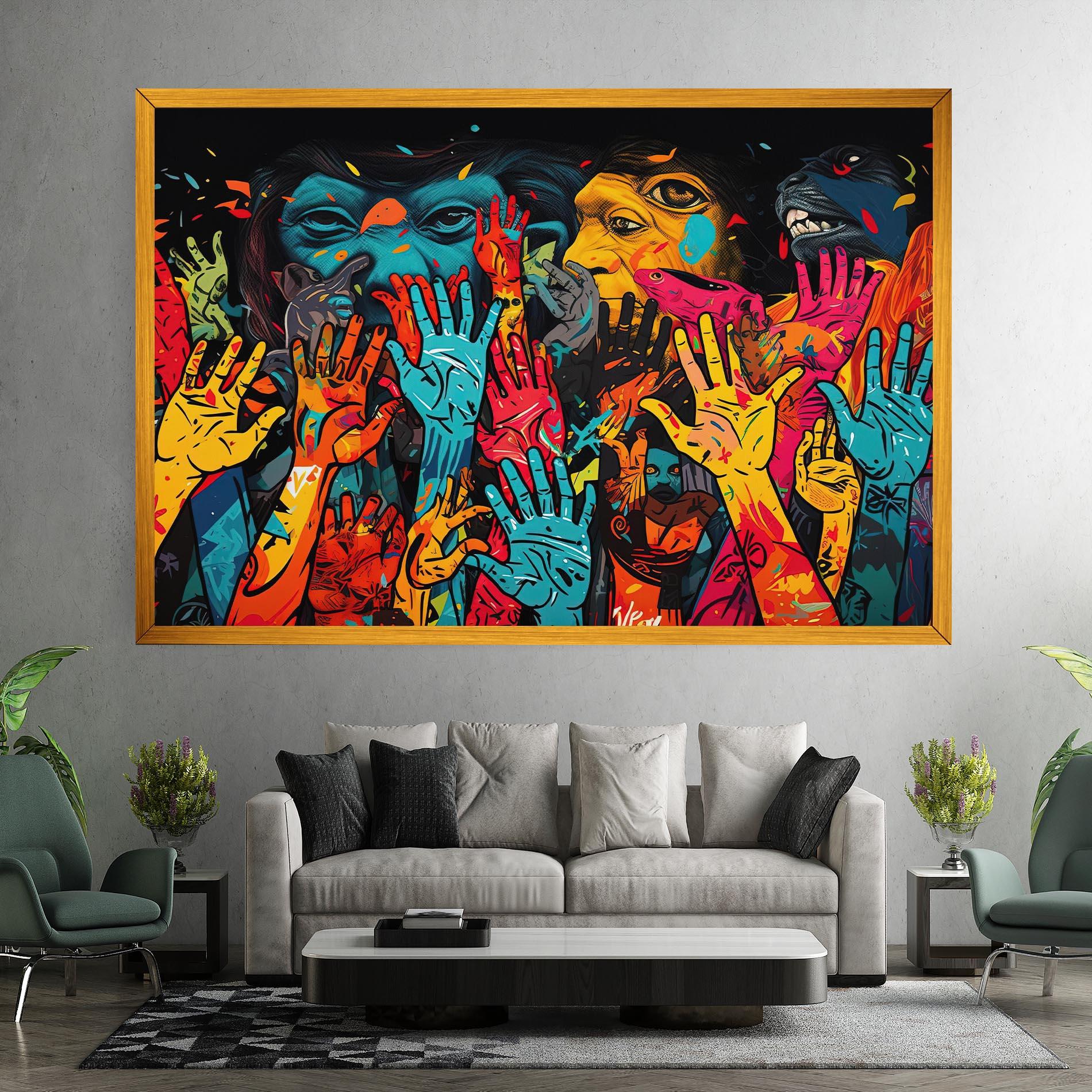 Tablou Canvas Colorful Hands mockup 7