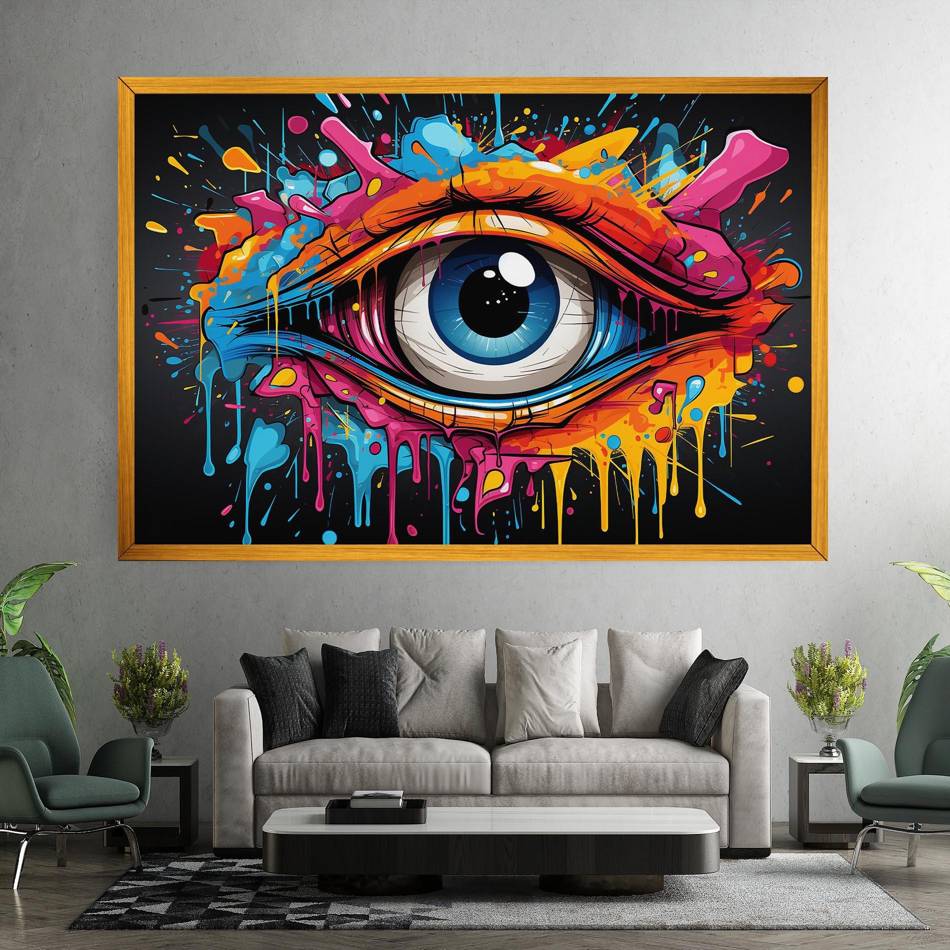 Tablou Canvas Graffitistyle Eye mockup 7