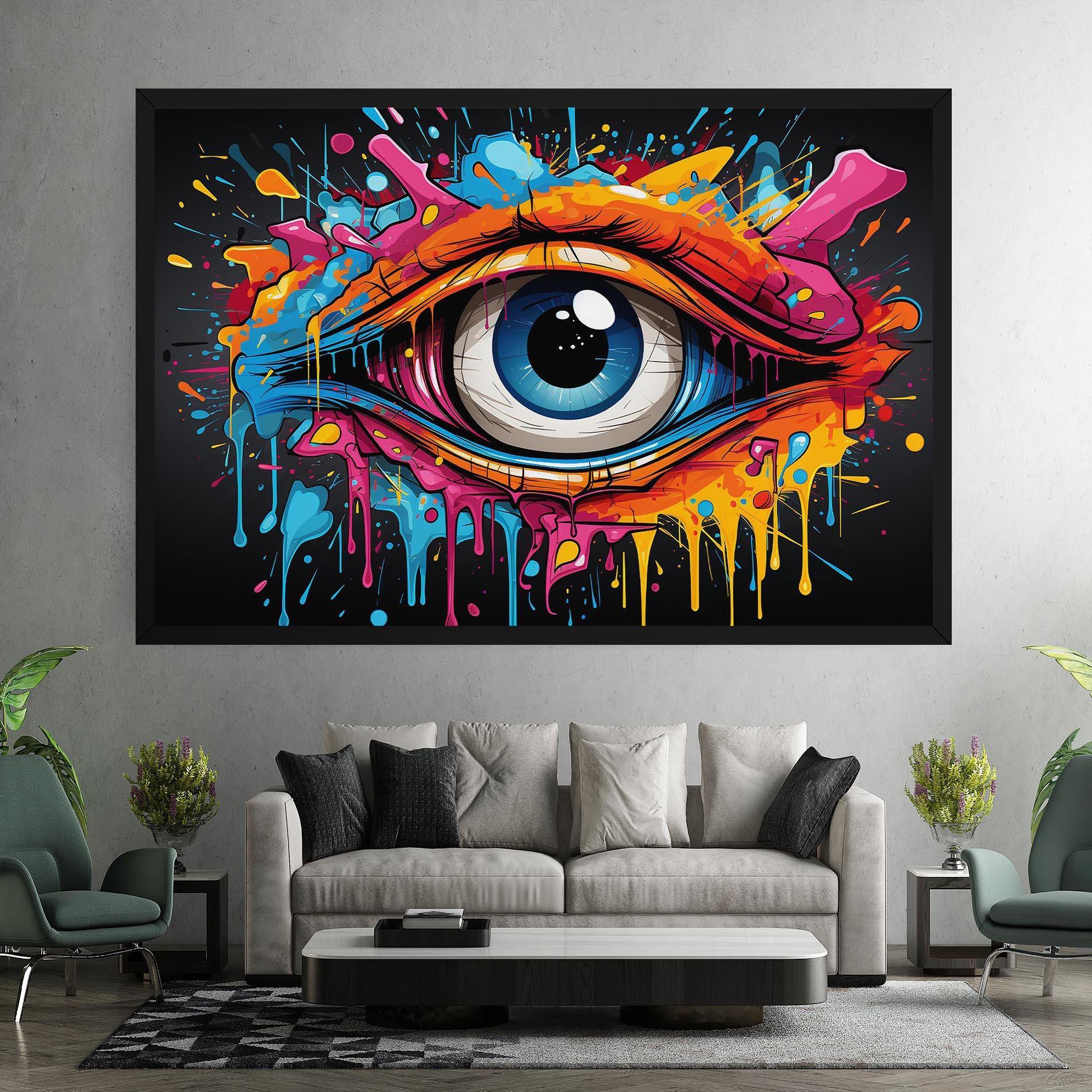 Tablou Canvas Graffitistyle Eye mockup 7