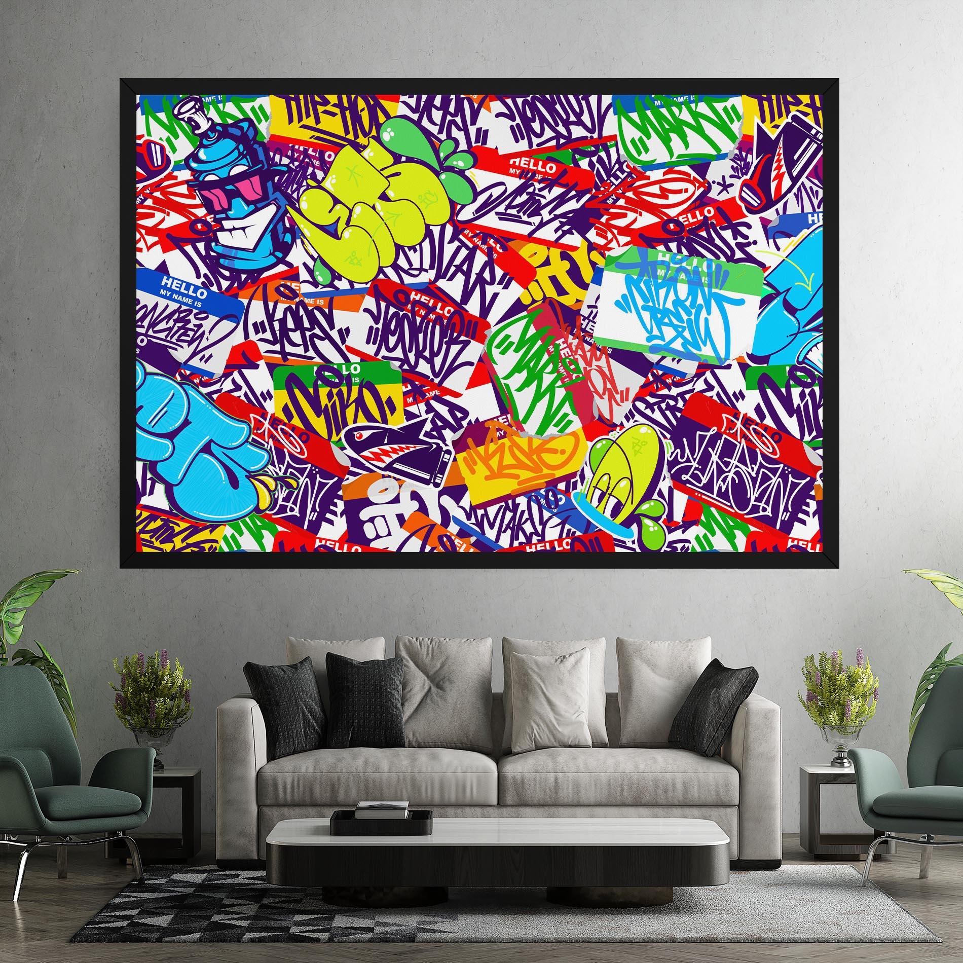 Tablou Canvas Hello Graffiti Name mockup 7