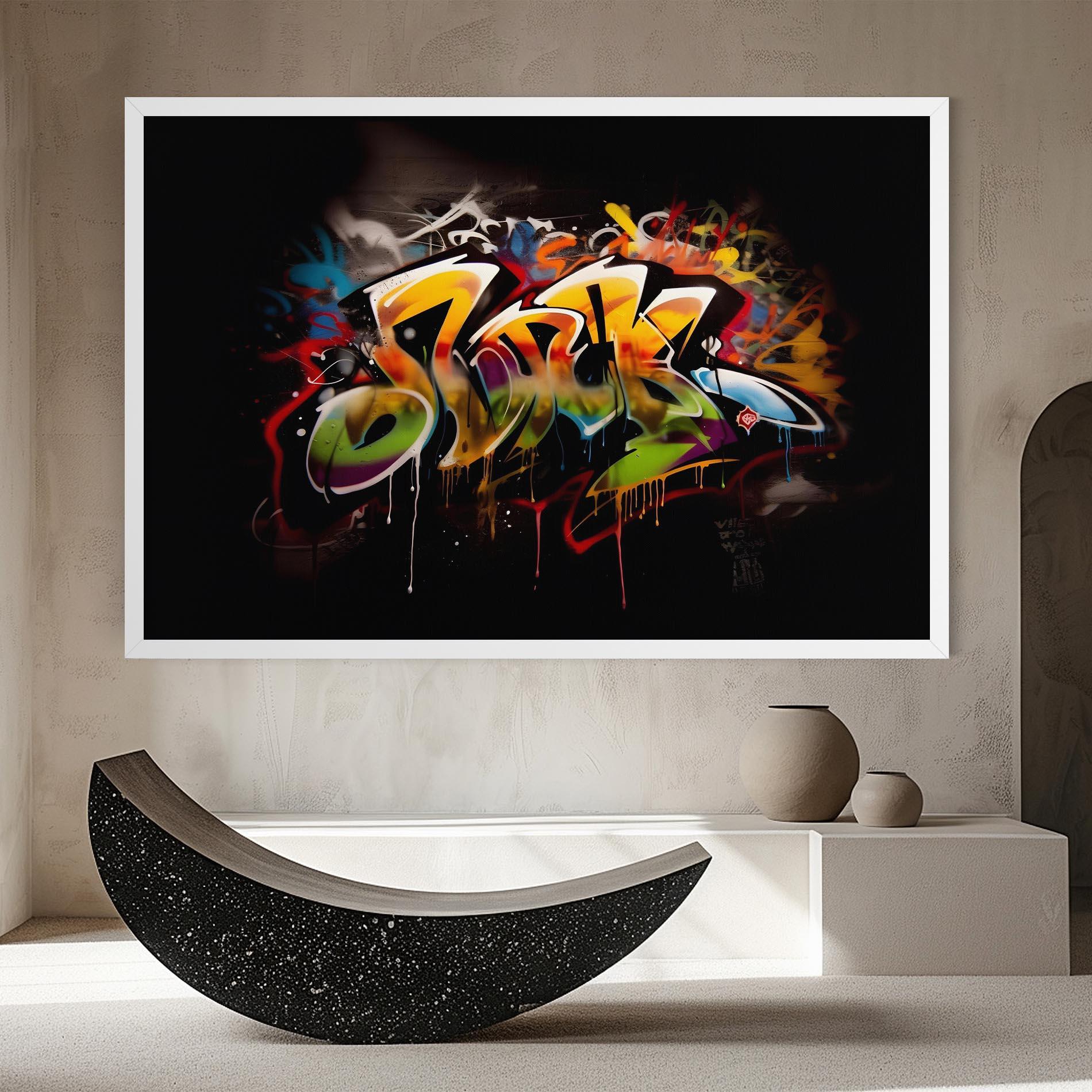 Tablou Canvas Graffiti Style Wall mockup 8