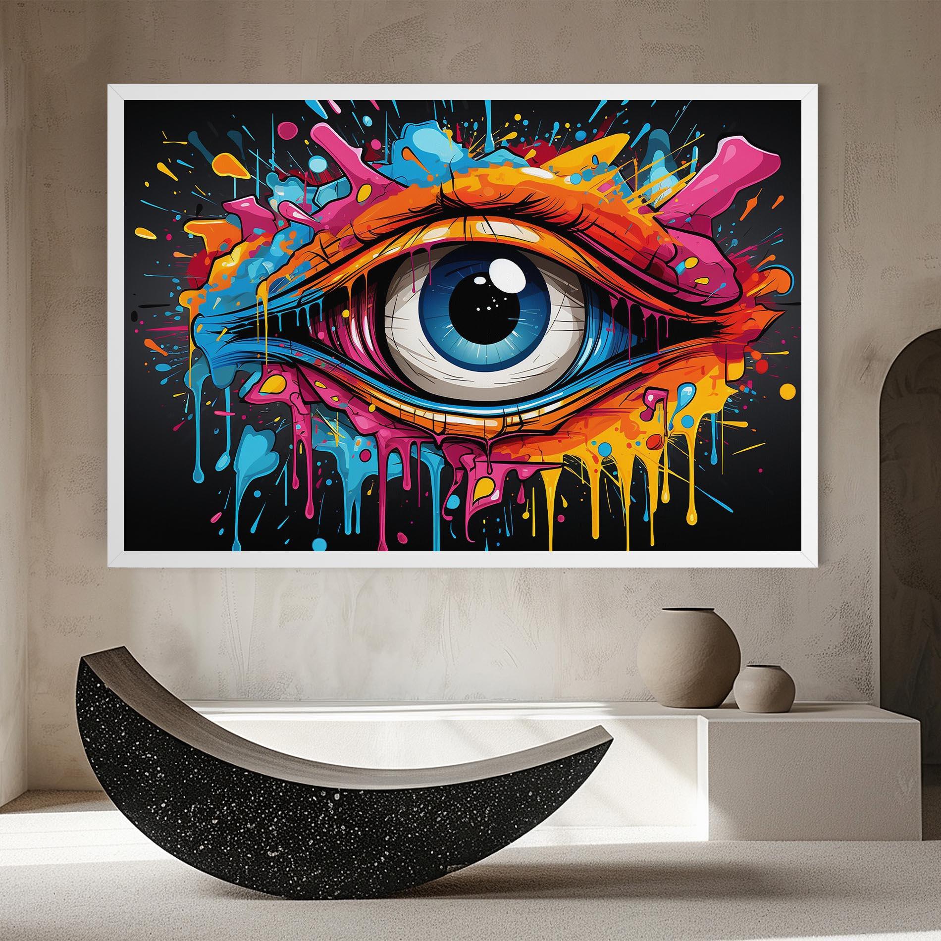 Tablou Canvas Graffitistyle Eye mockup 8