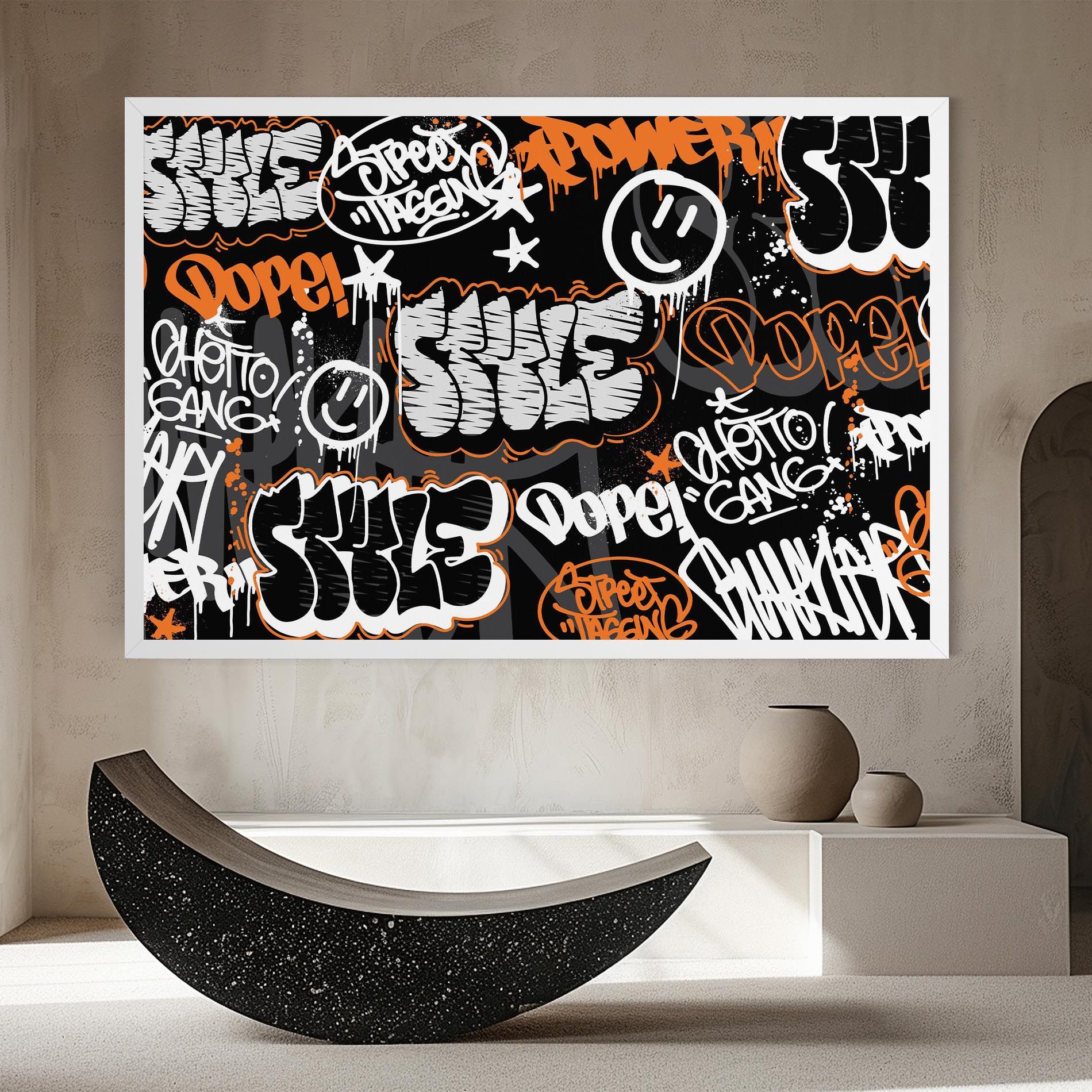 Orange Black Graffiti mockup 8