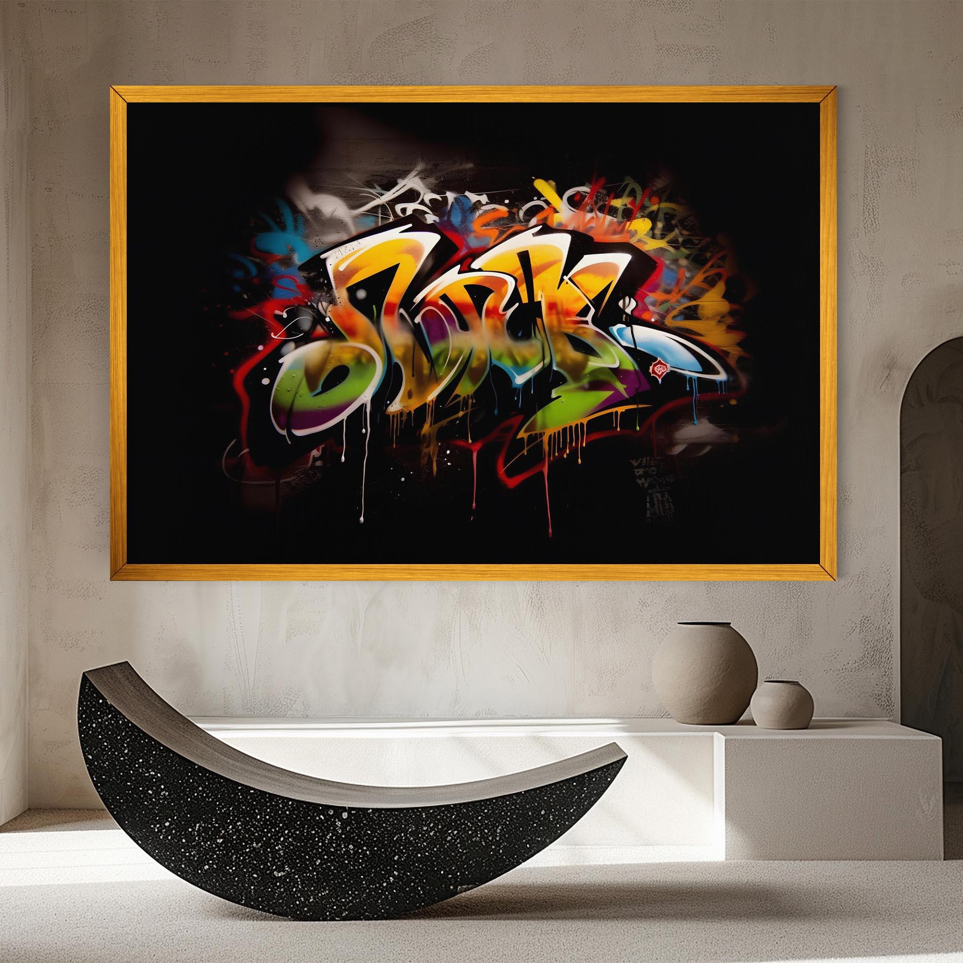 Tablou Canvas Graffiti Style Wall mockup 8