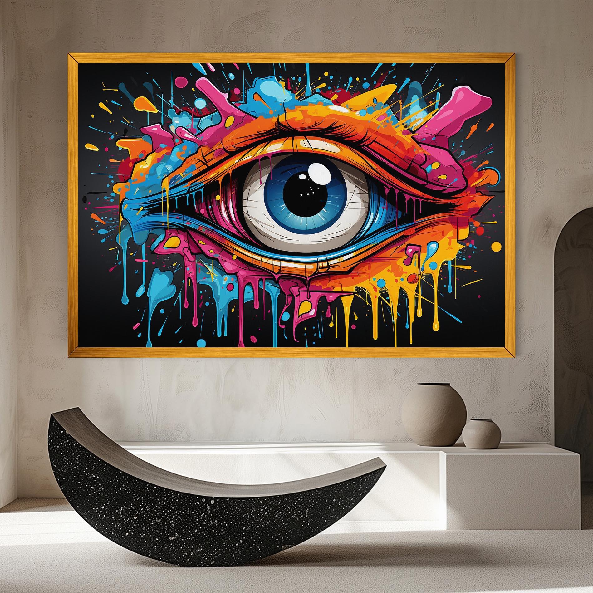Tablou Canvas Graffitistyle Eye mockup 8