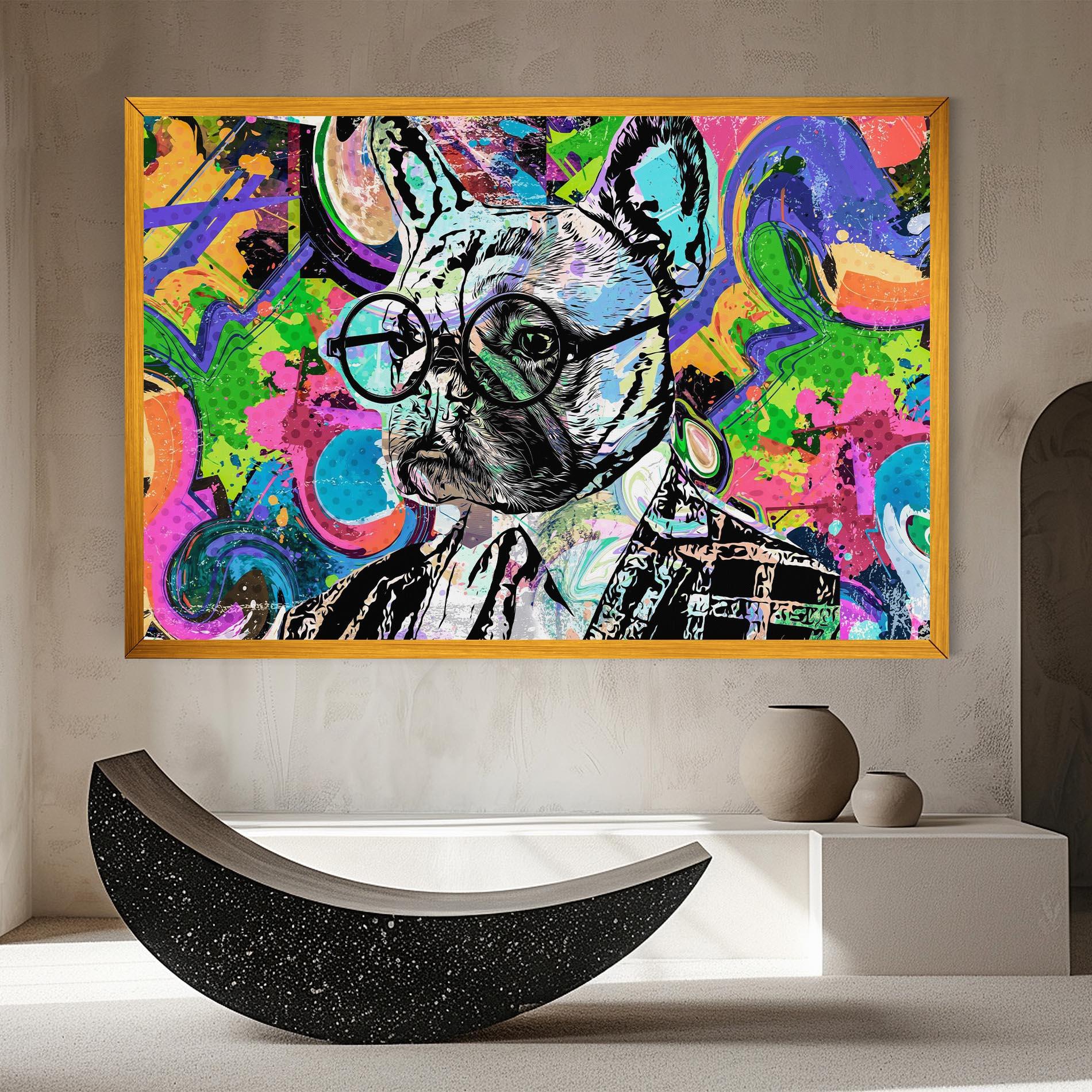 Tablou Canvas Graffity Bulldog mockup 8