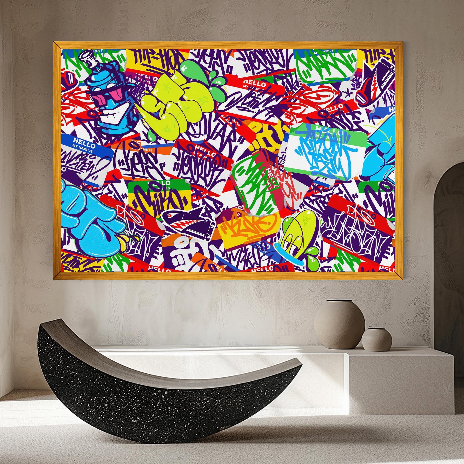 Tablou Canvas Hello Graffiti Name mockup 8
