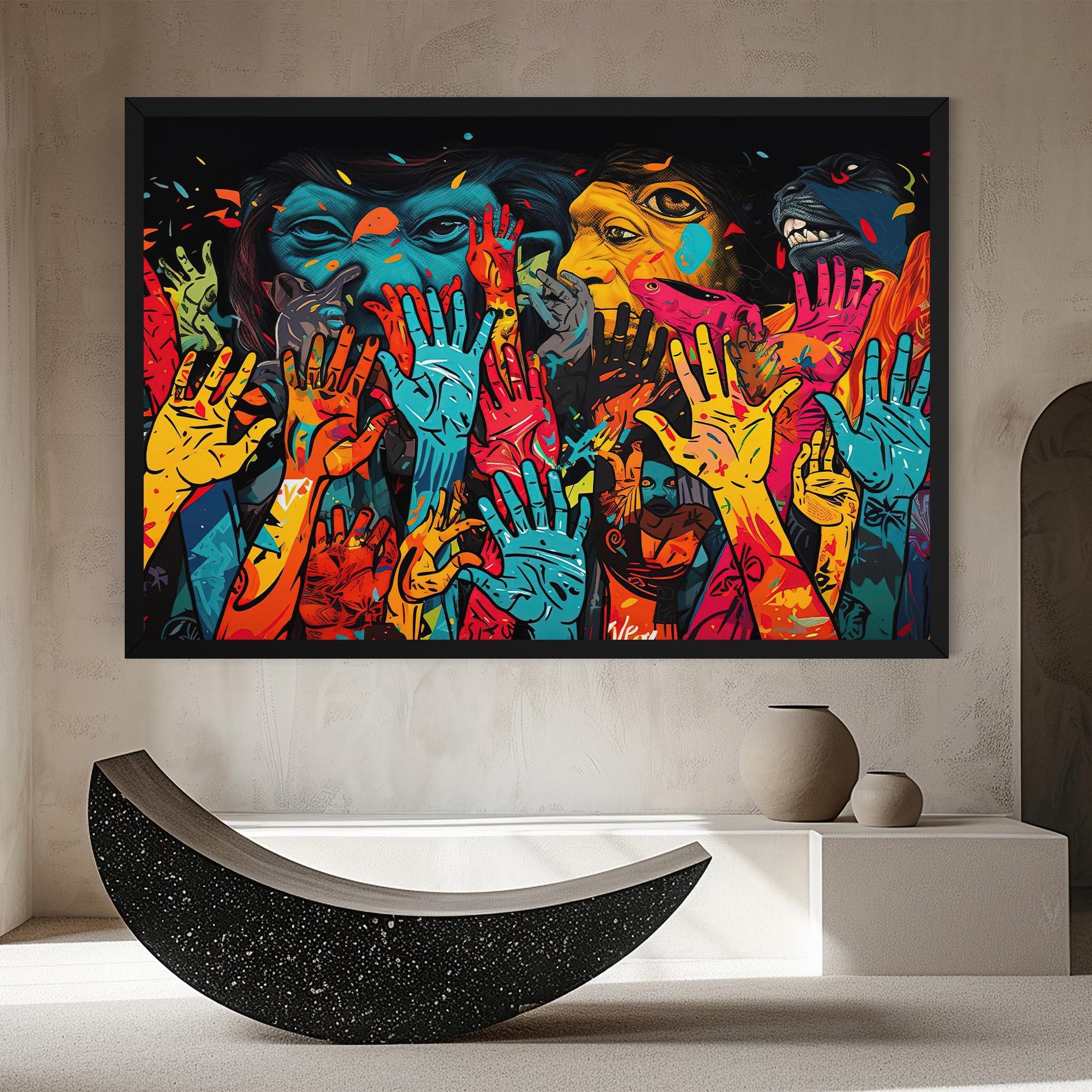 Tablou Canvas Colorful Hands mockup 8