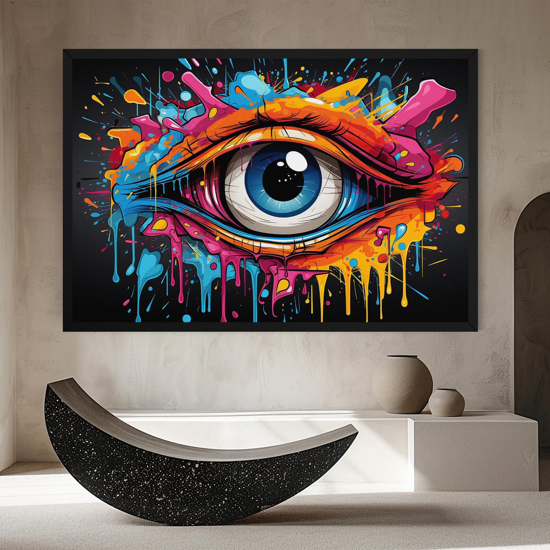 Tablou Canvas Graffitistyle Eye mockup 8