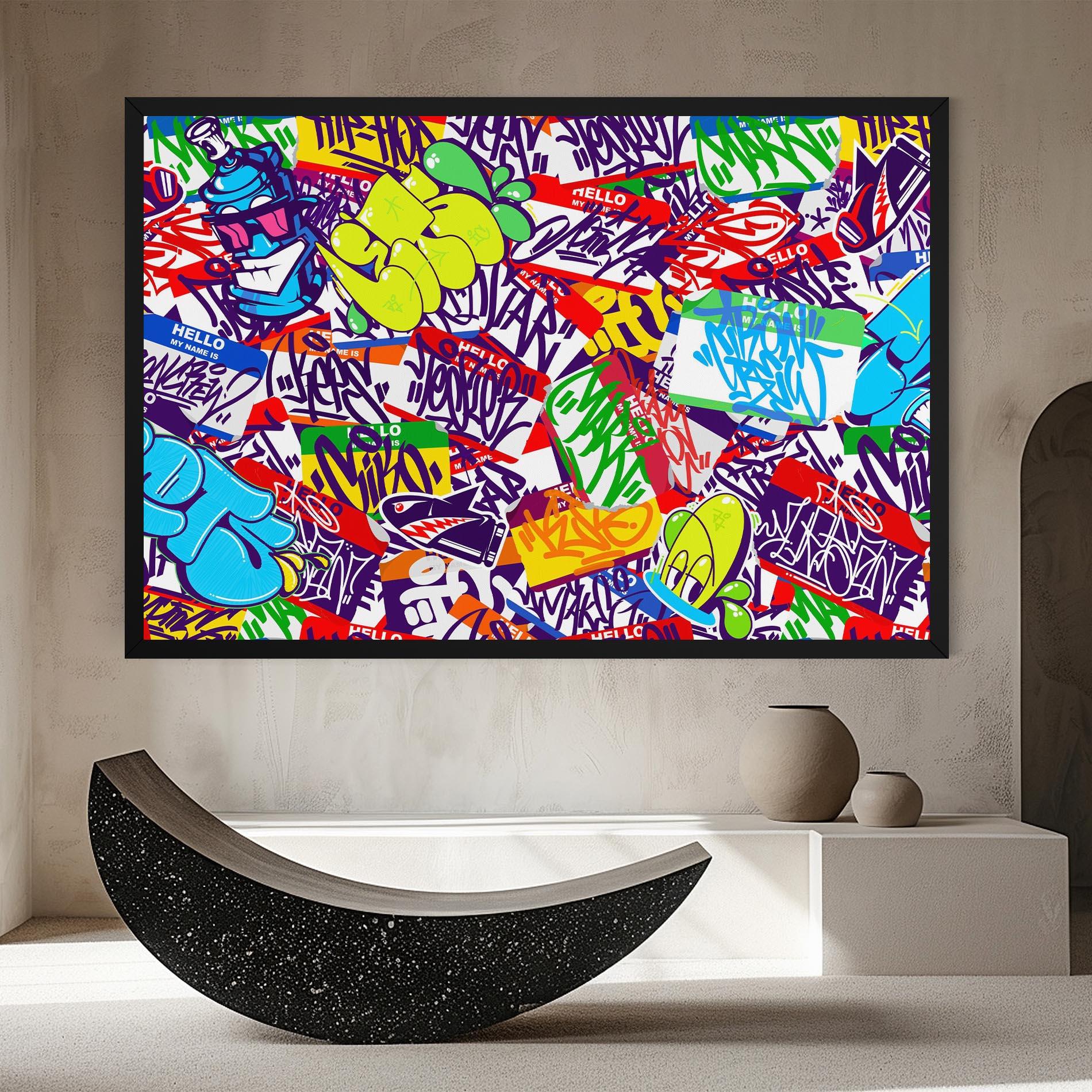 Tablou Canvas Hello Graffiti Name mockup 8