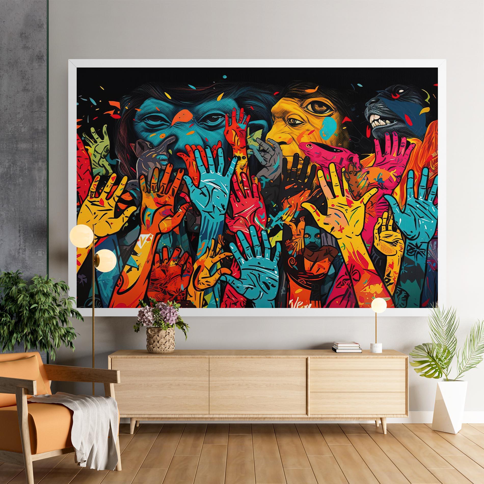 Tablou Canvas Colorful Hands mockup 9