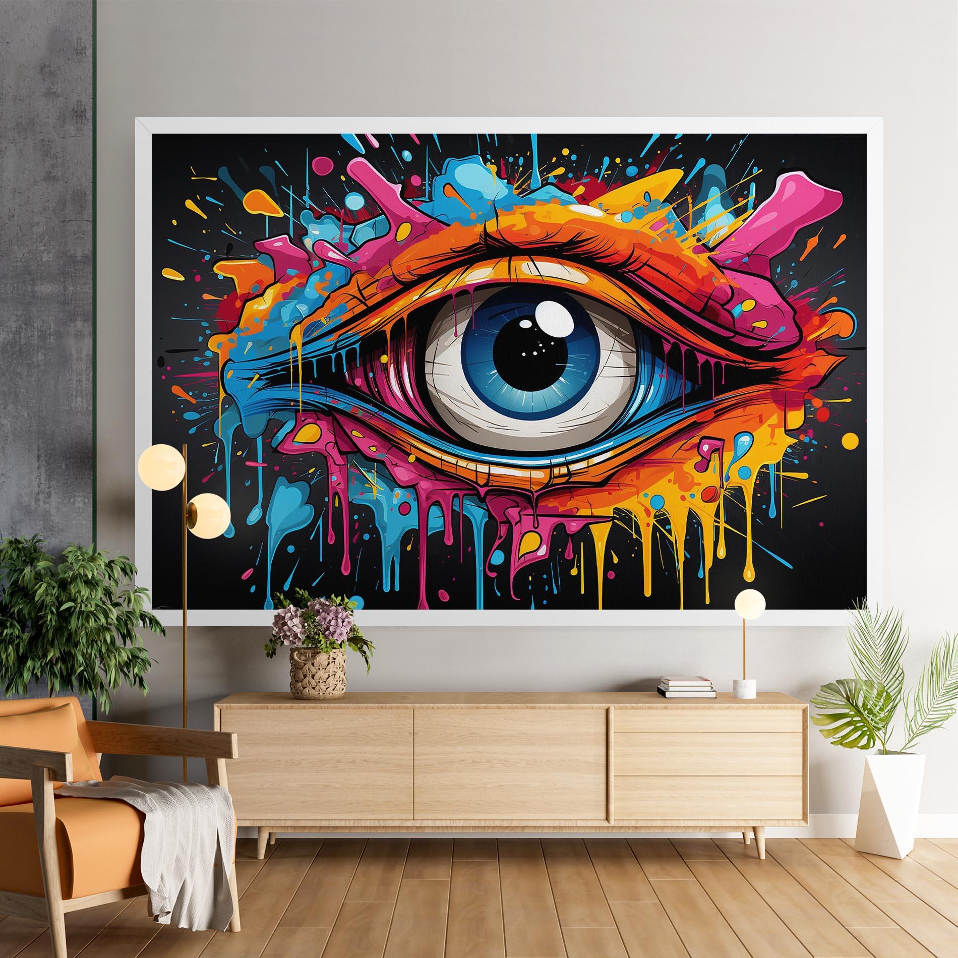 Tablou Canvas Graffitistyle Eye mockup 9