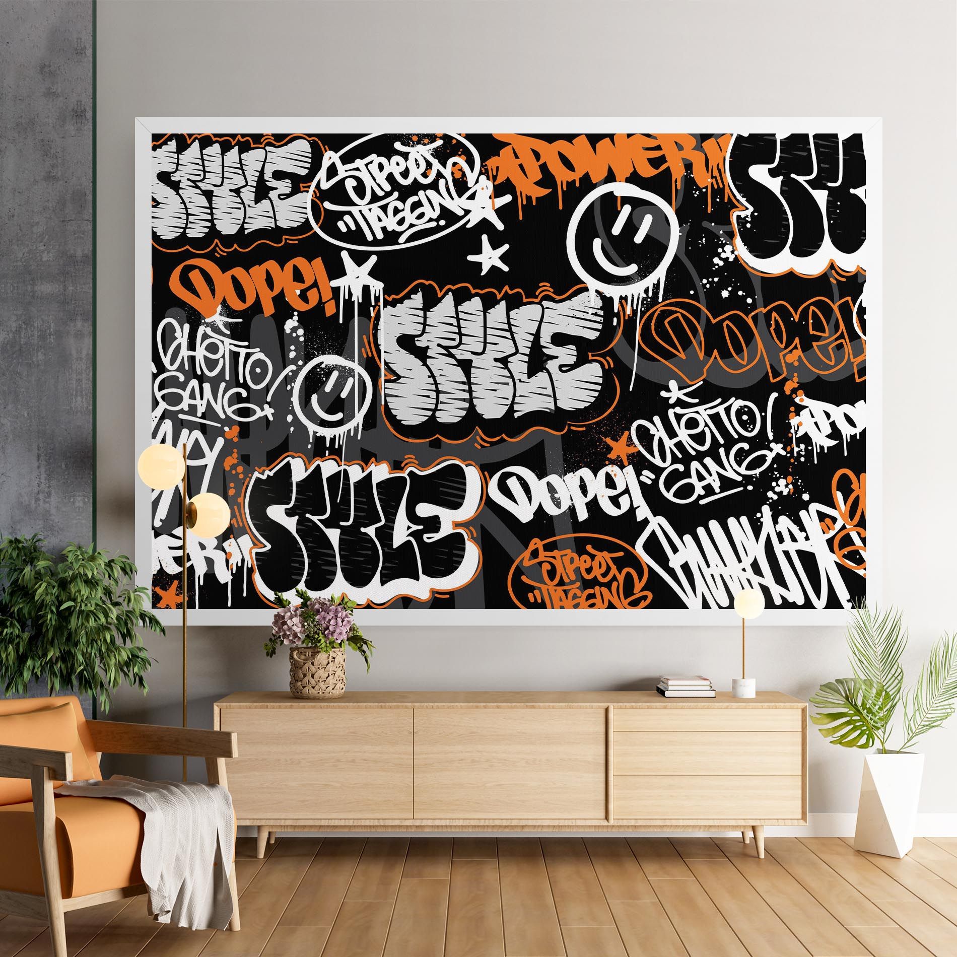 Orange Black Graffiti mockup 9
