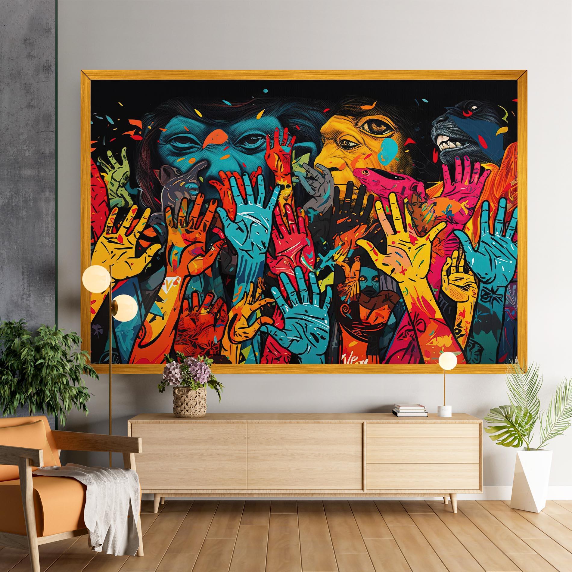 Tablou Canvas Colorful Hands mockup 9
