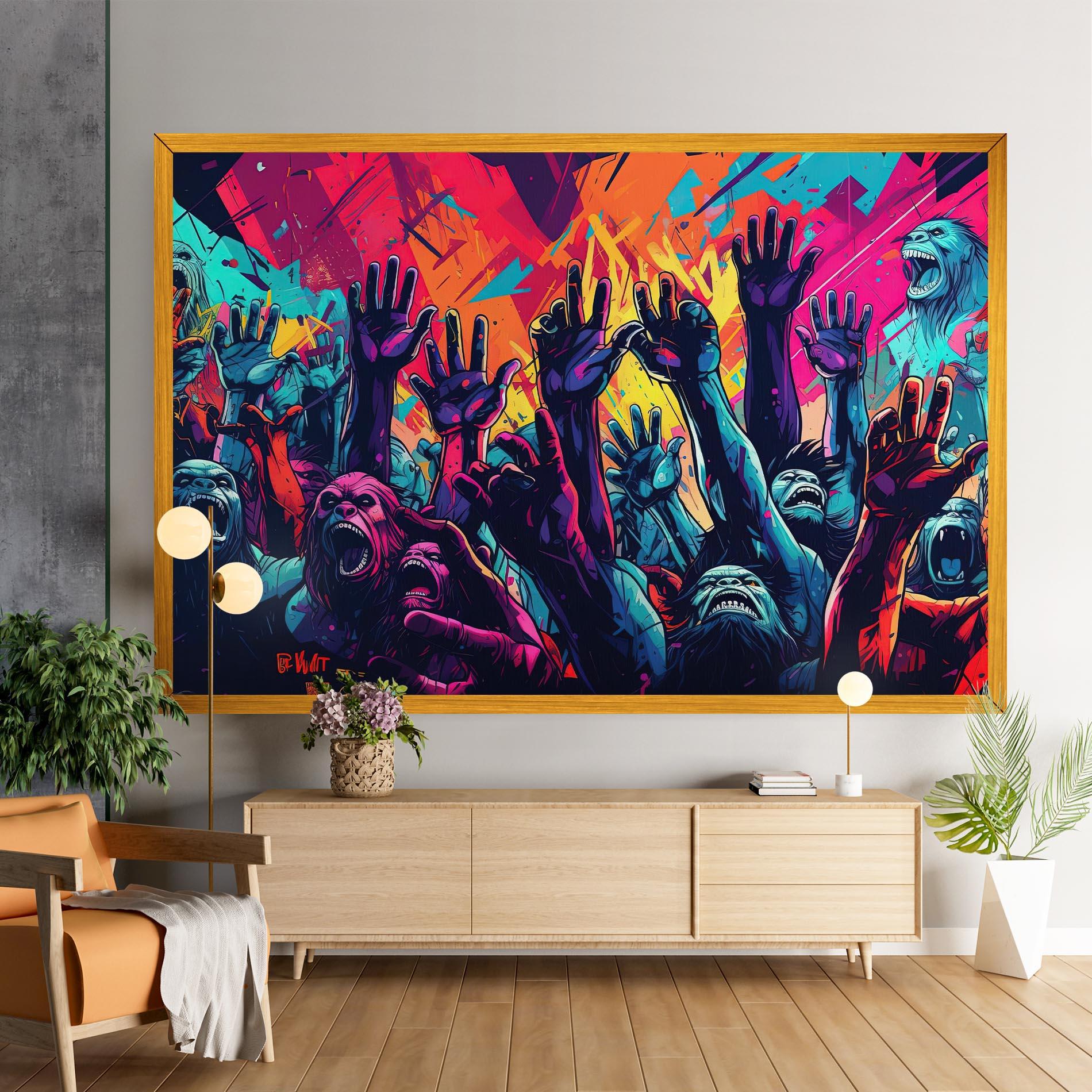 Tablou Canvas Graffiti Animals mockup 9