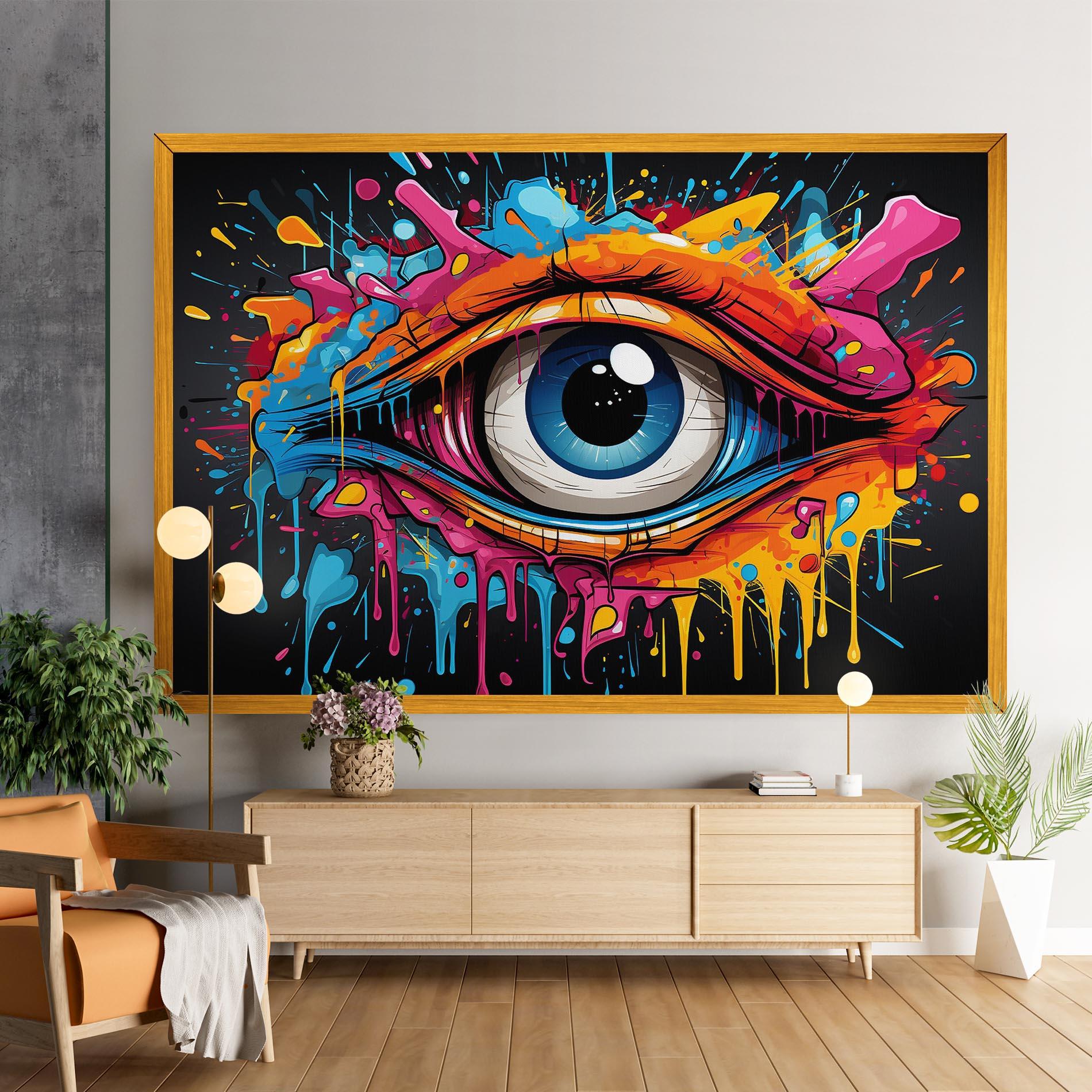 Tablou Canvas Graffitistyle Eye mockup 9