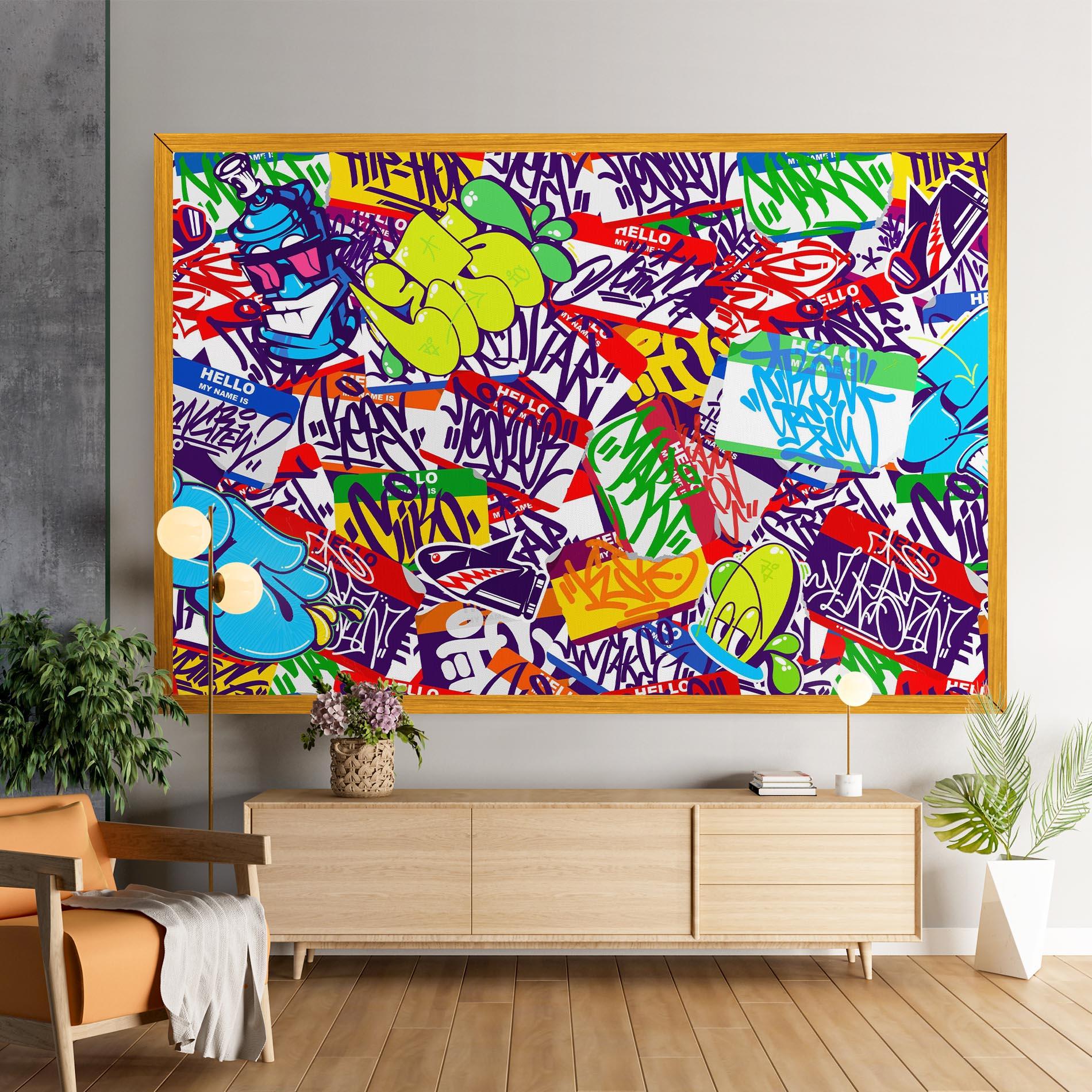 Tablou Canvas Hello Graffiti Name mockup 9