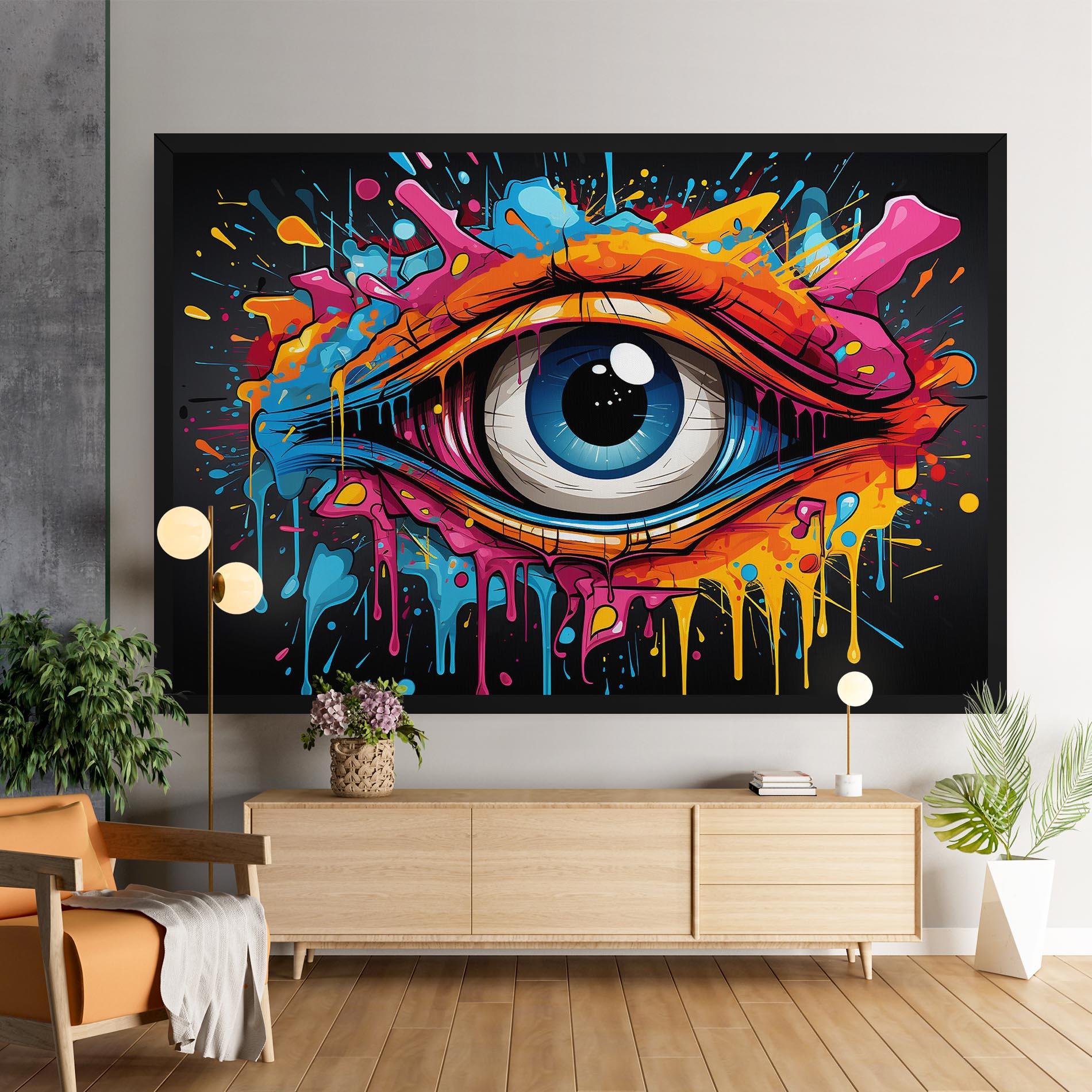 Tablou Canvas Graffitistyle Eye mockup 9