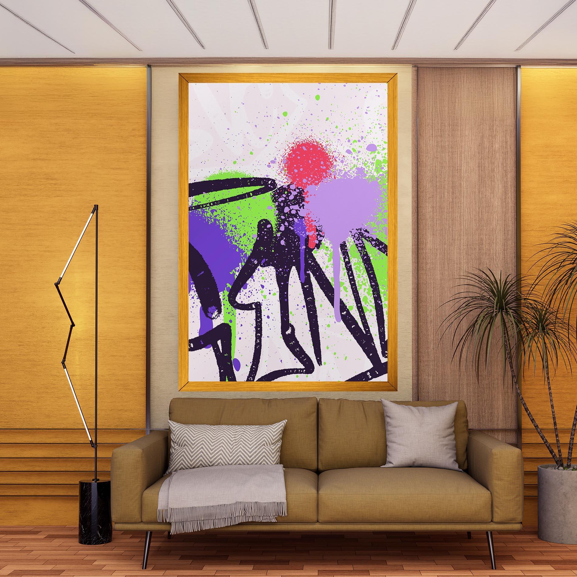 Tablou Canvas Green Purple Graffiti mockup 9