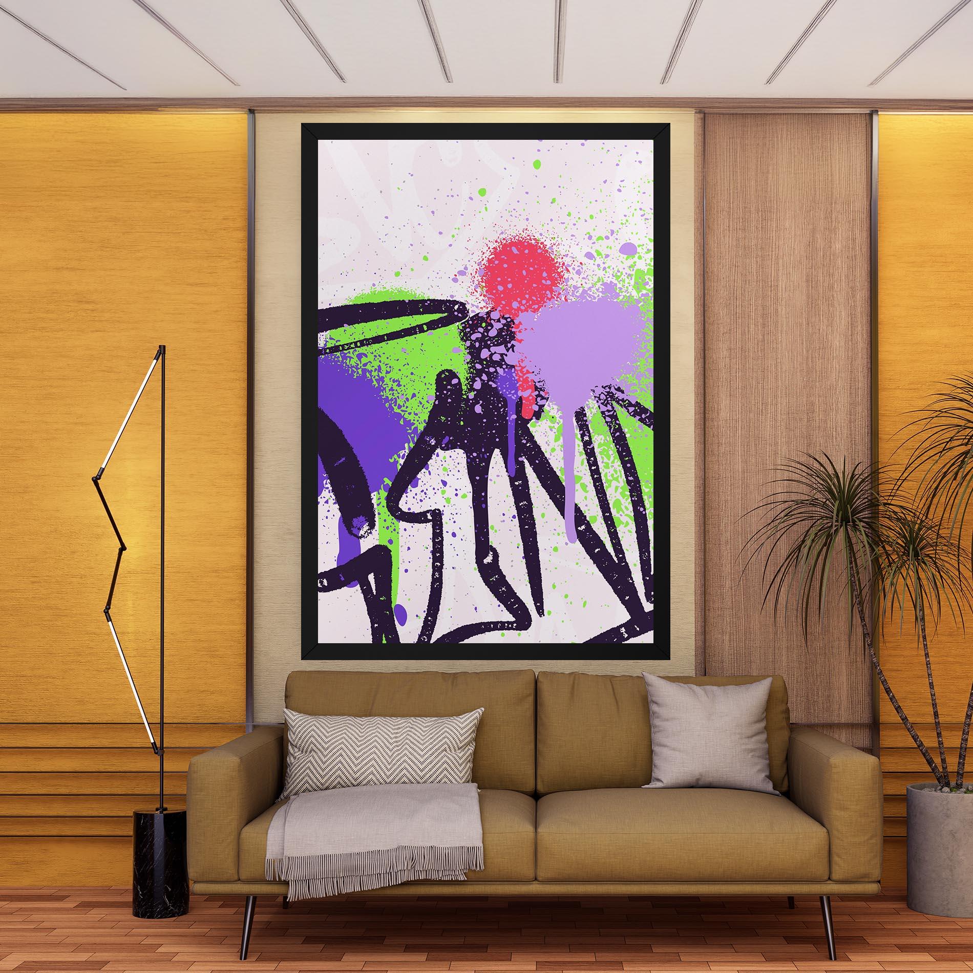 Tablou Canvas Green Purple Graffiti mockup 9