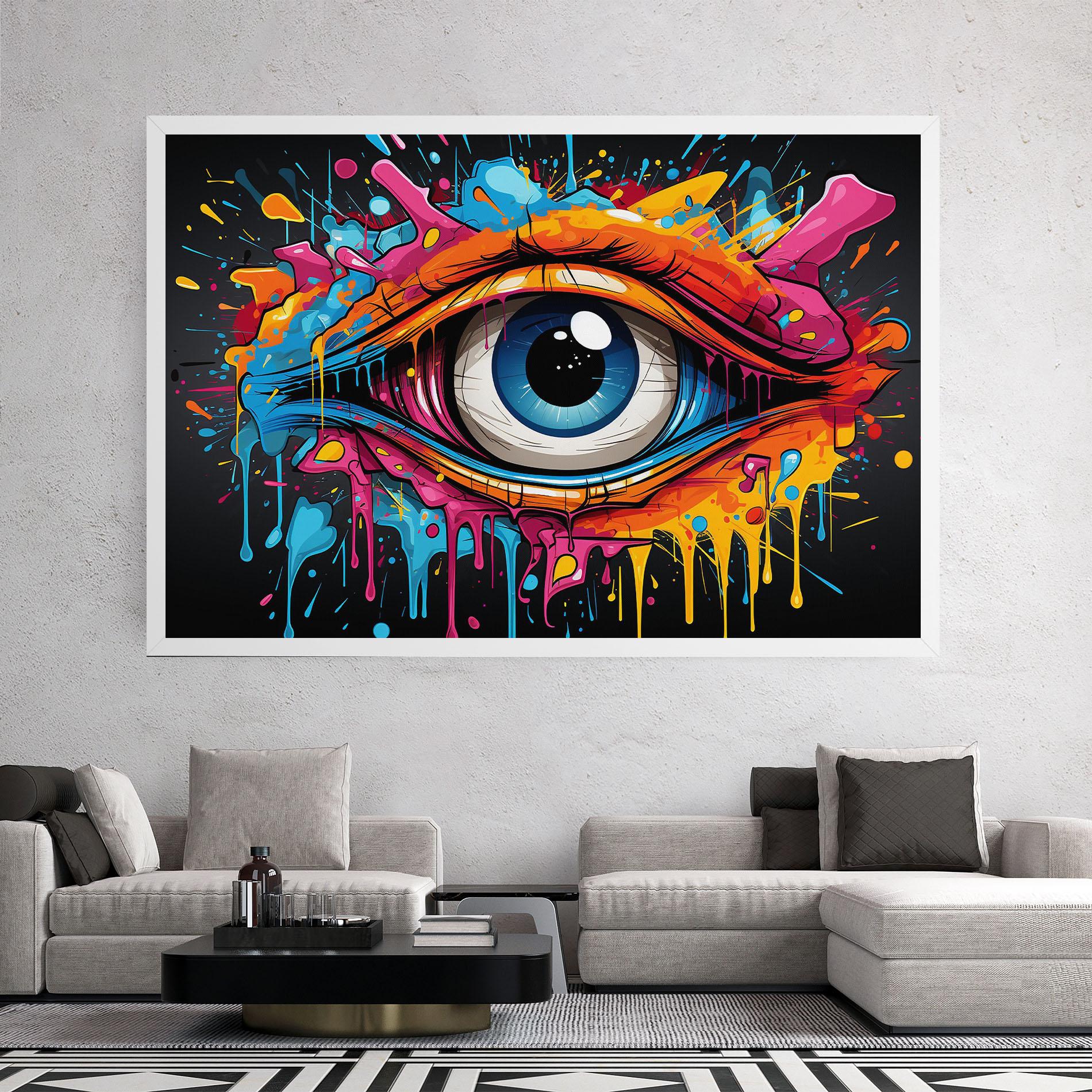 Tablou Canvas Graffitistyle Eye mockup 2