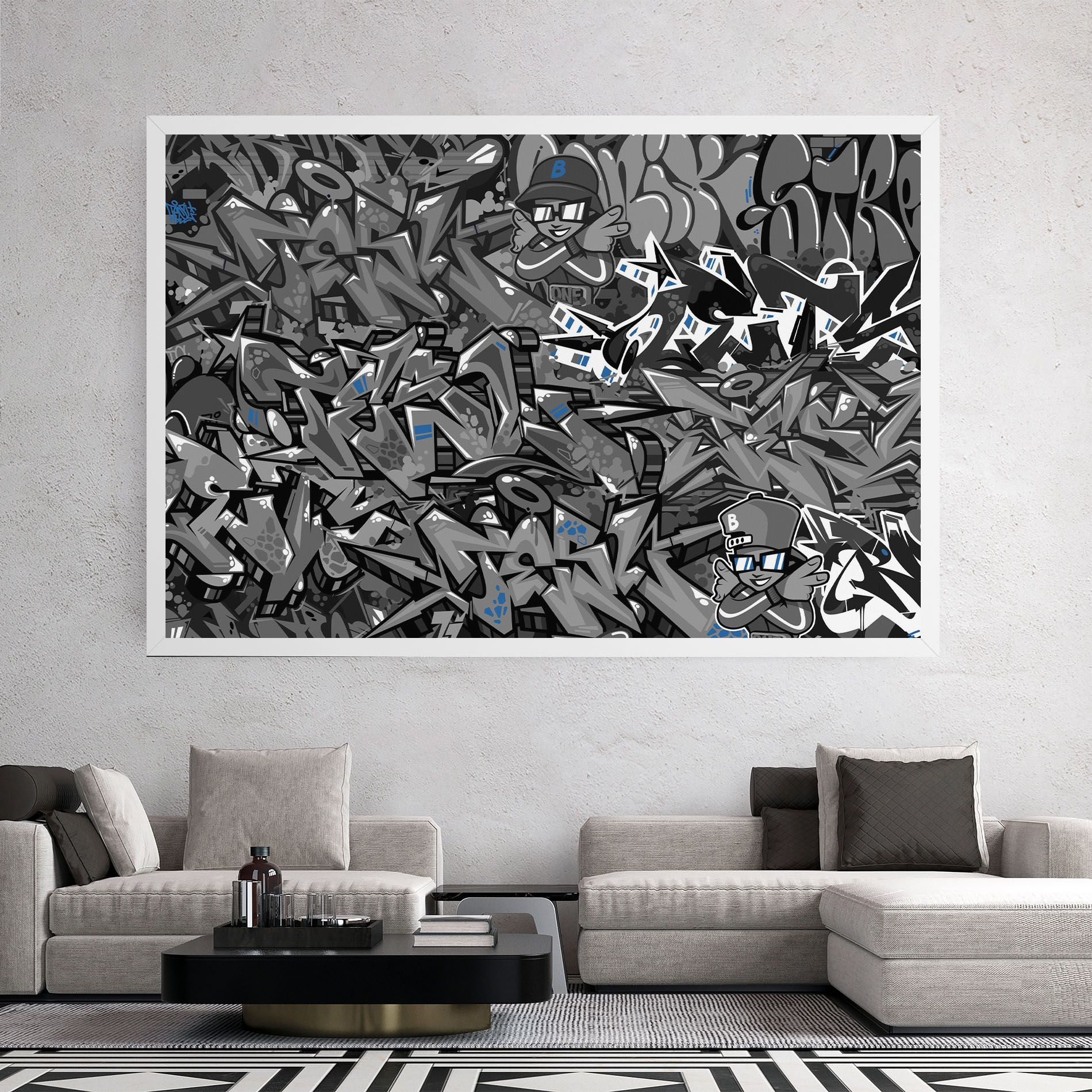 Grey Blue Graffiti mockup 2