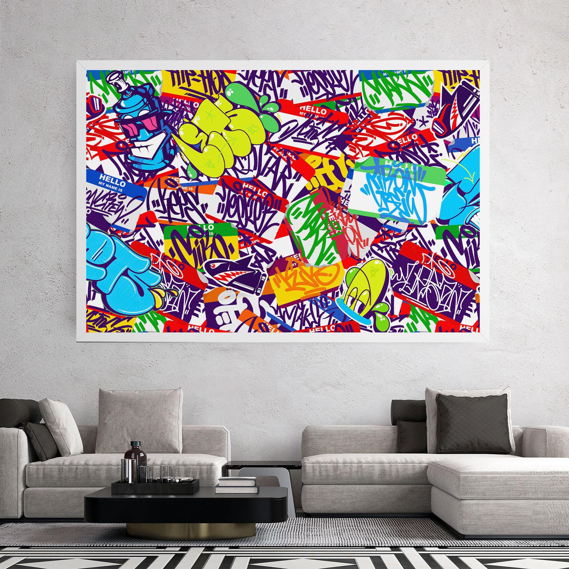 Tablou Canvas Hello Graffiti Name mockup 2